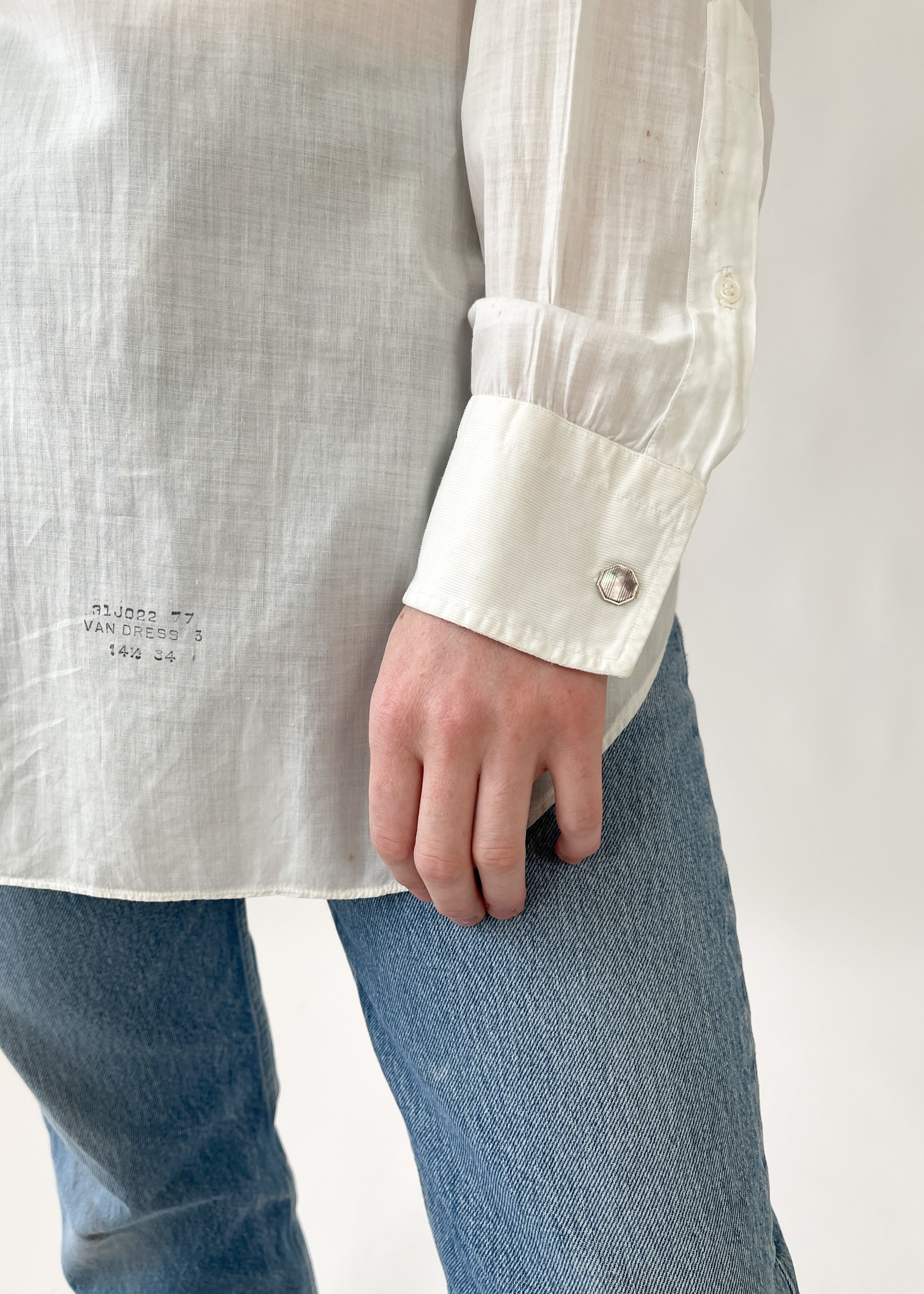 Antique Menswear Open-Back Tuxedo Shirt