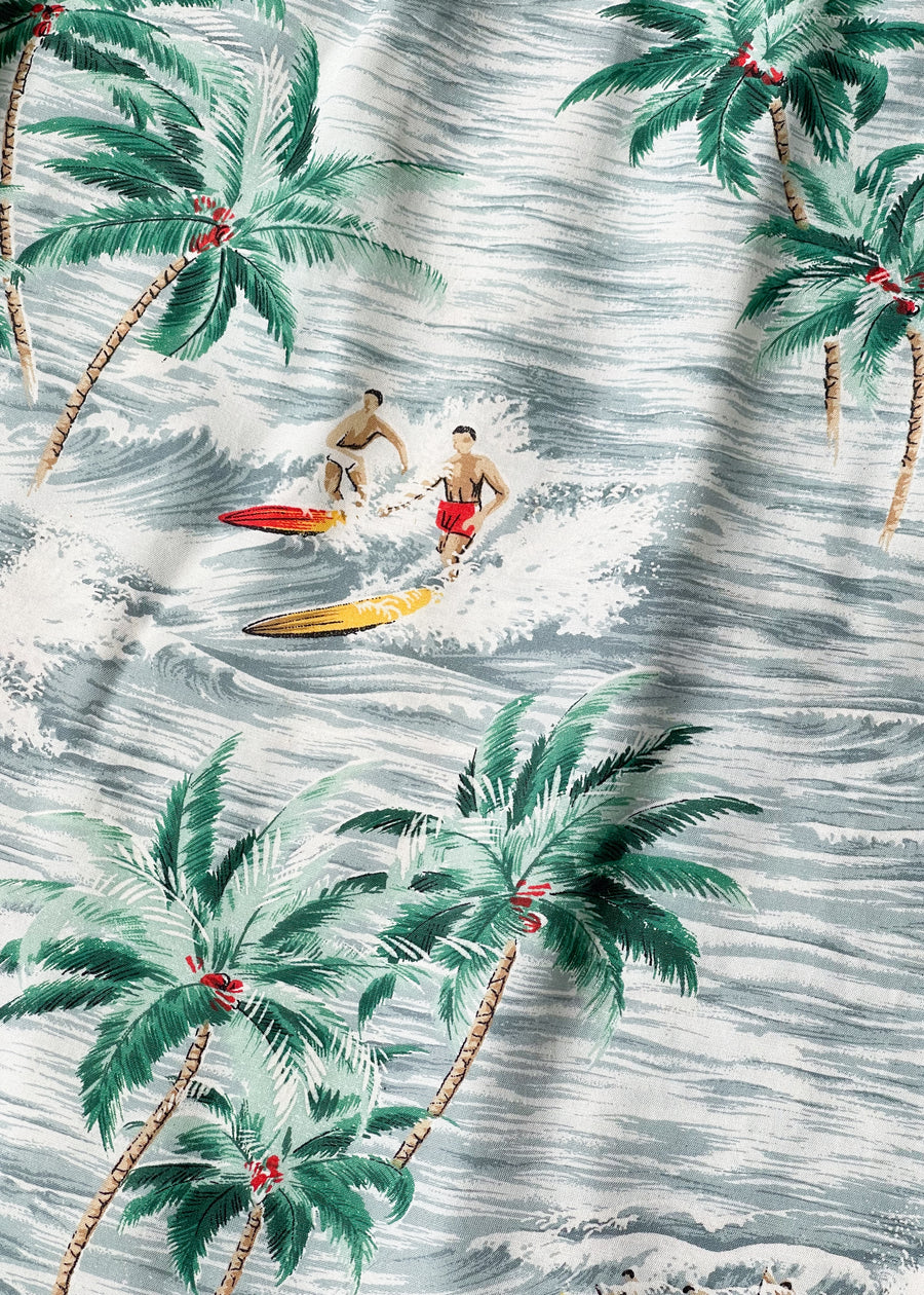 Vintage 1950s Hawaiian Surfer Shirt