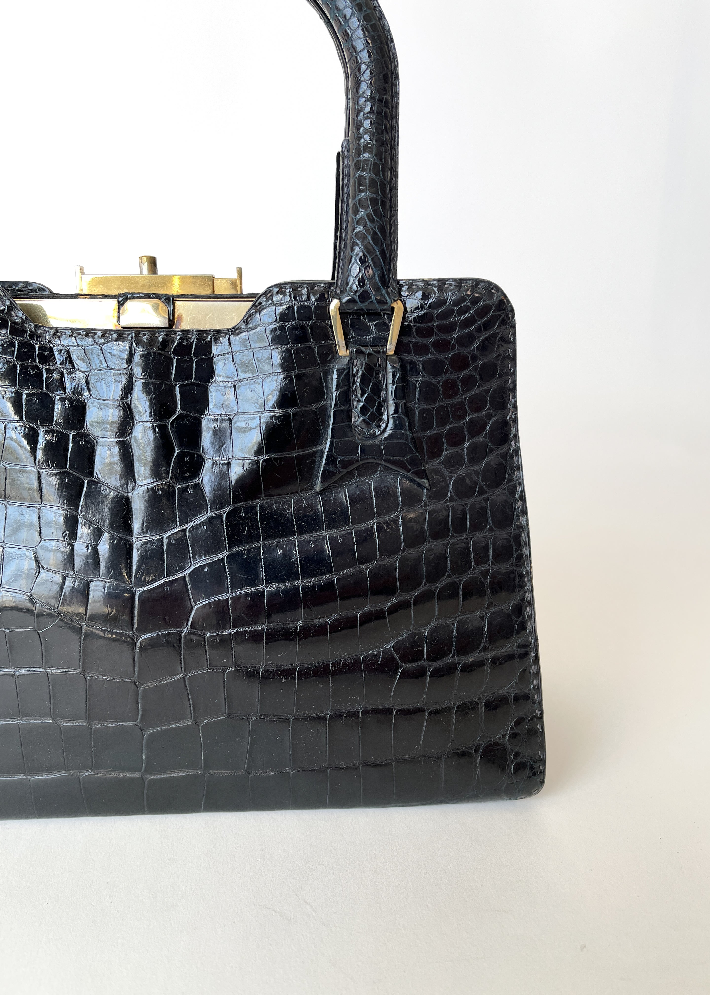 Vintage 1950s French Alligator Purse
