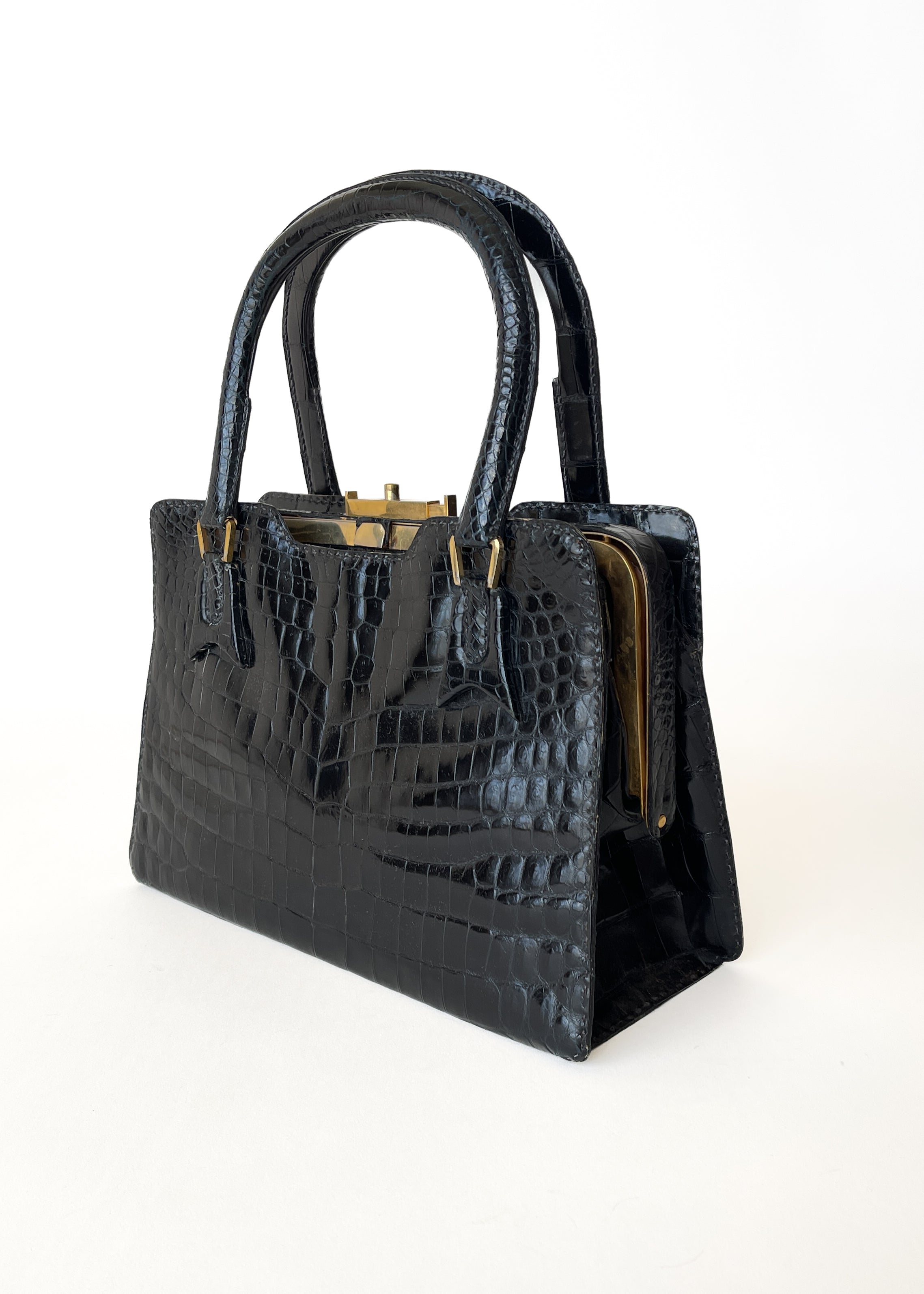 Vintage 1950s French Alligator Purse