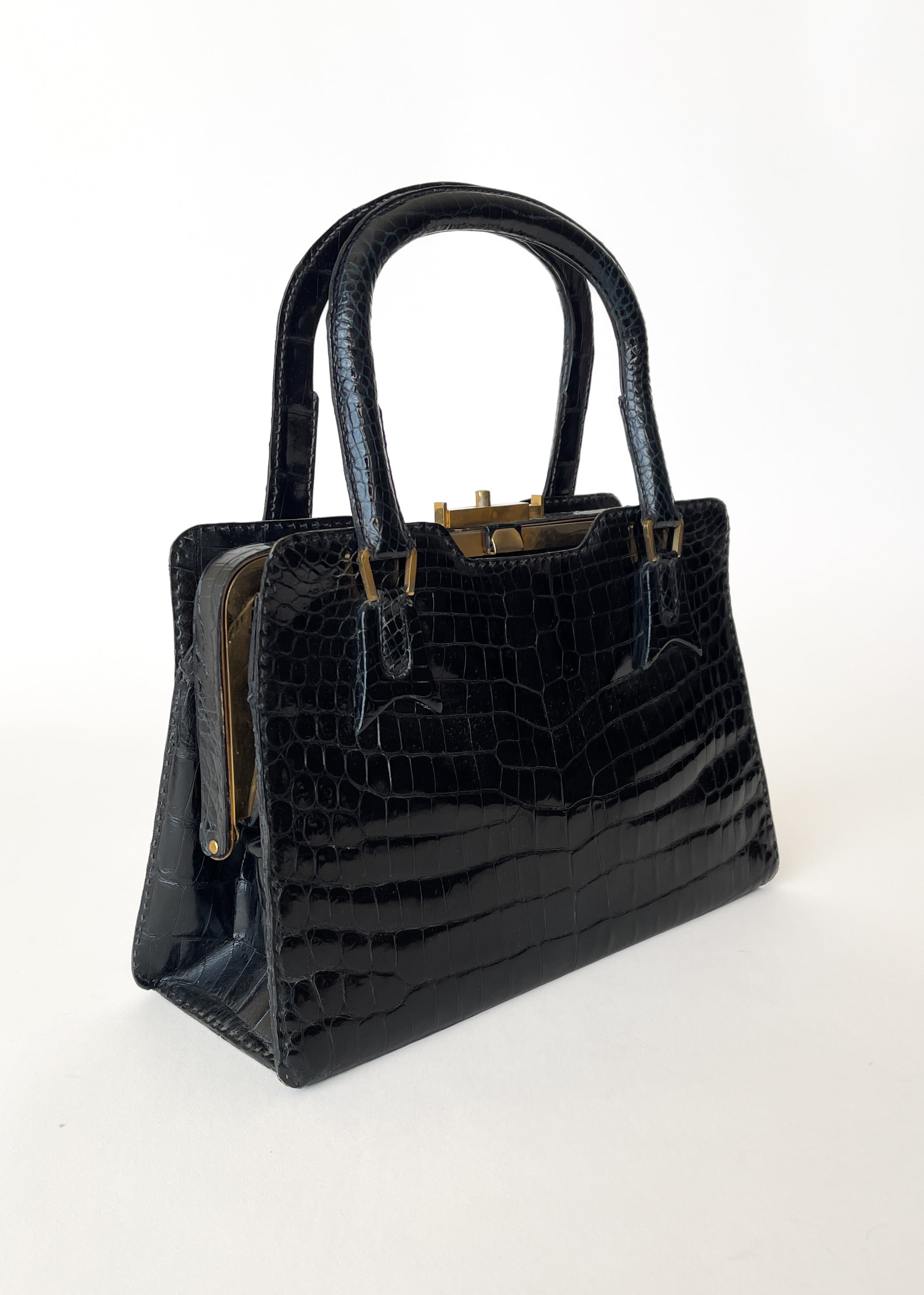Vintage 1950s French Alligator Purse