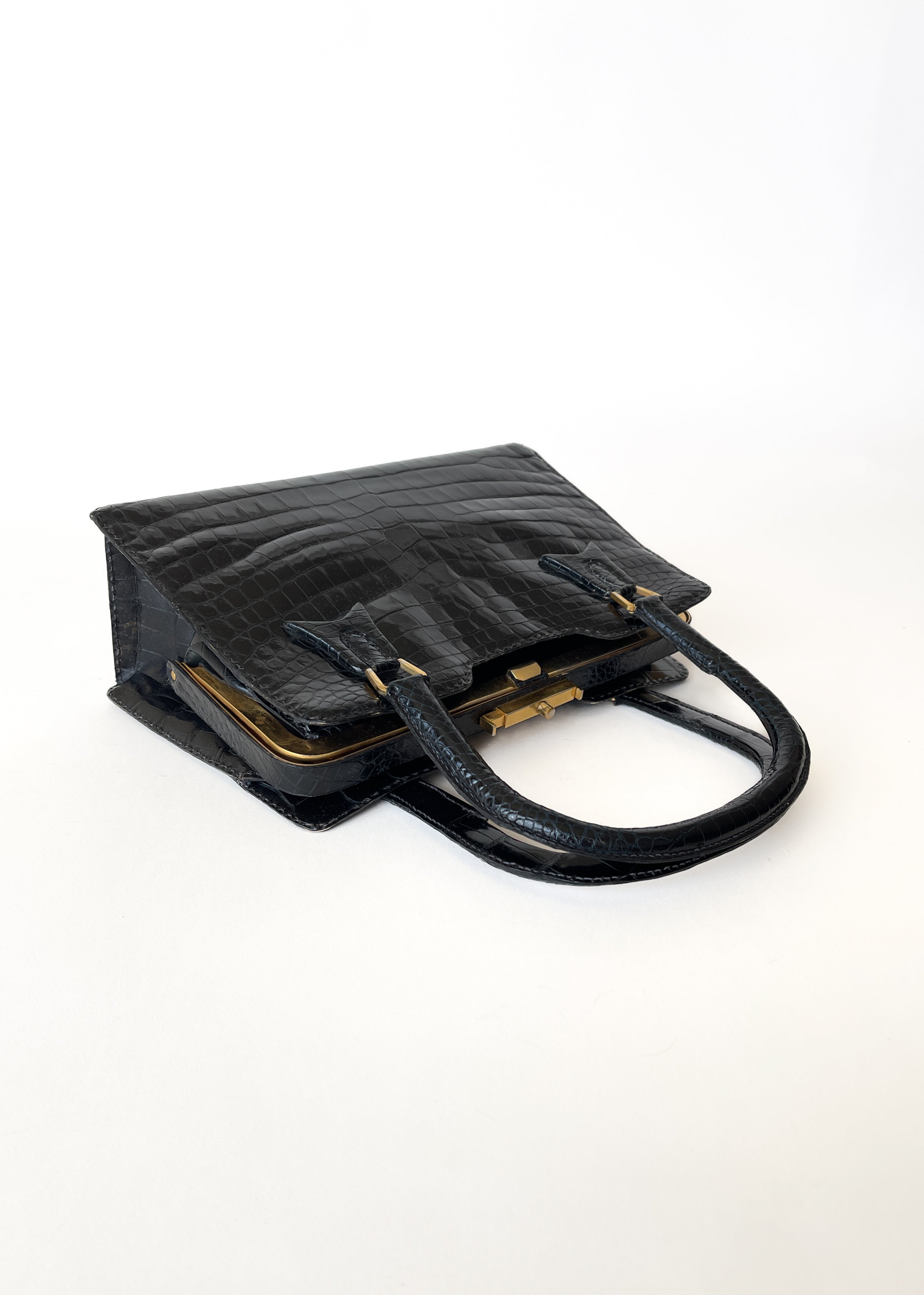 Vintage 1950s French Alligator Purse