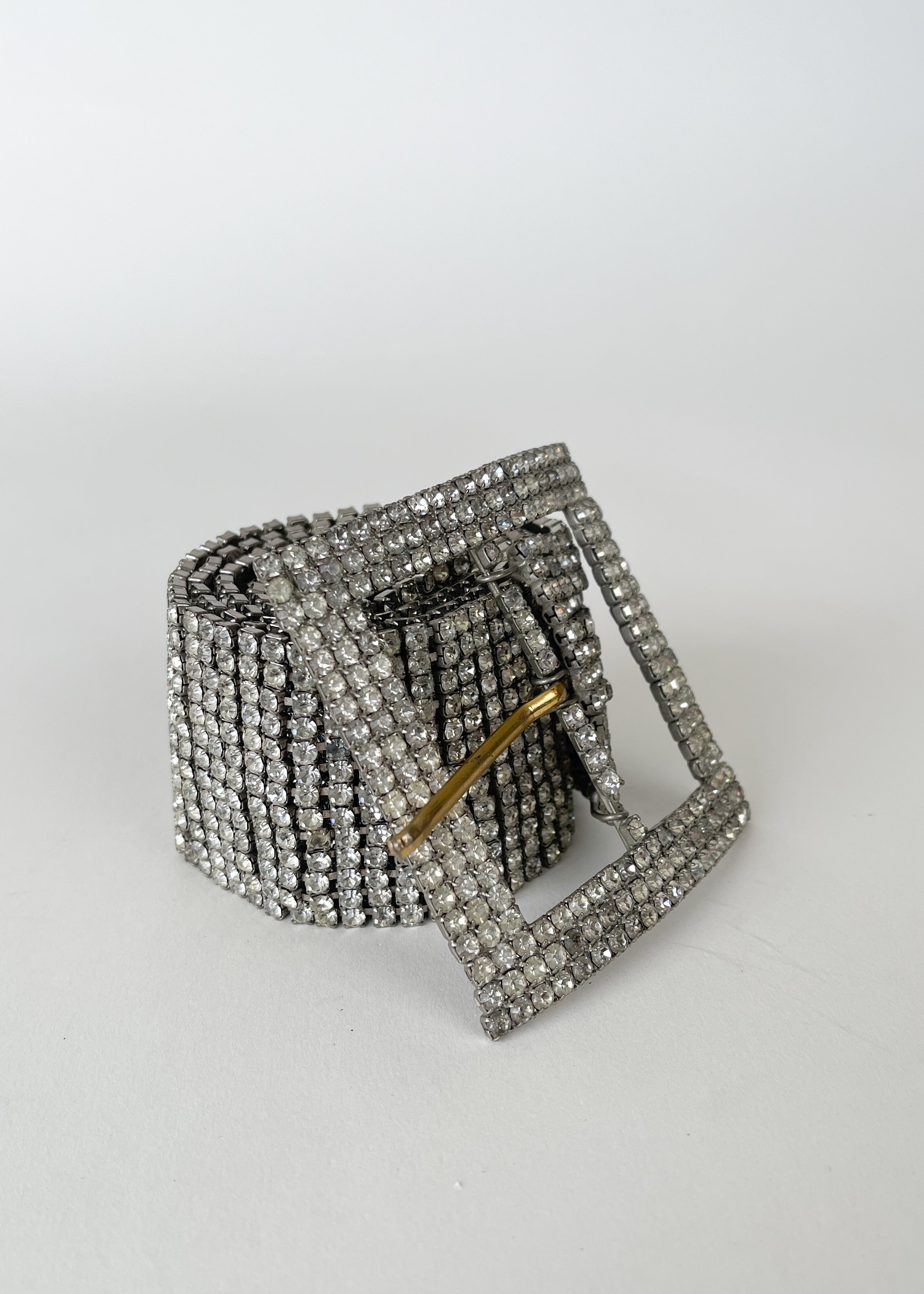 Vintage 1950s Rhinestone Wide Belt