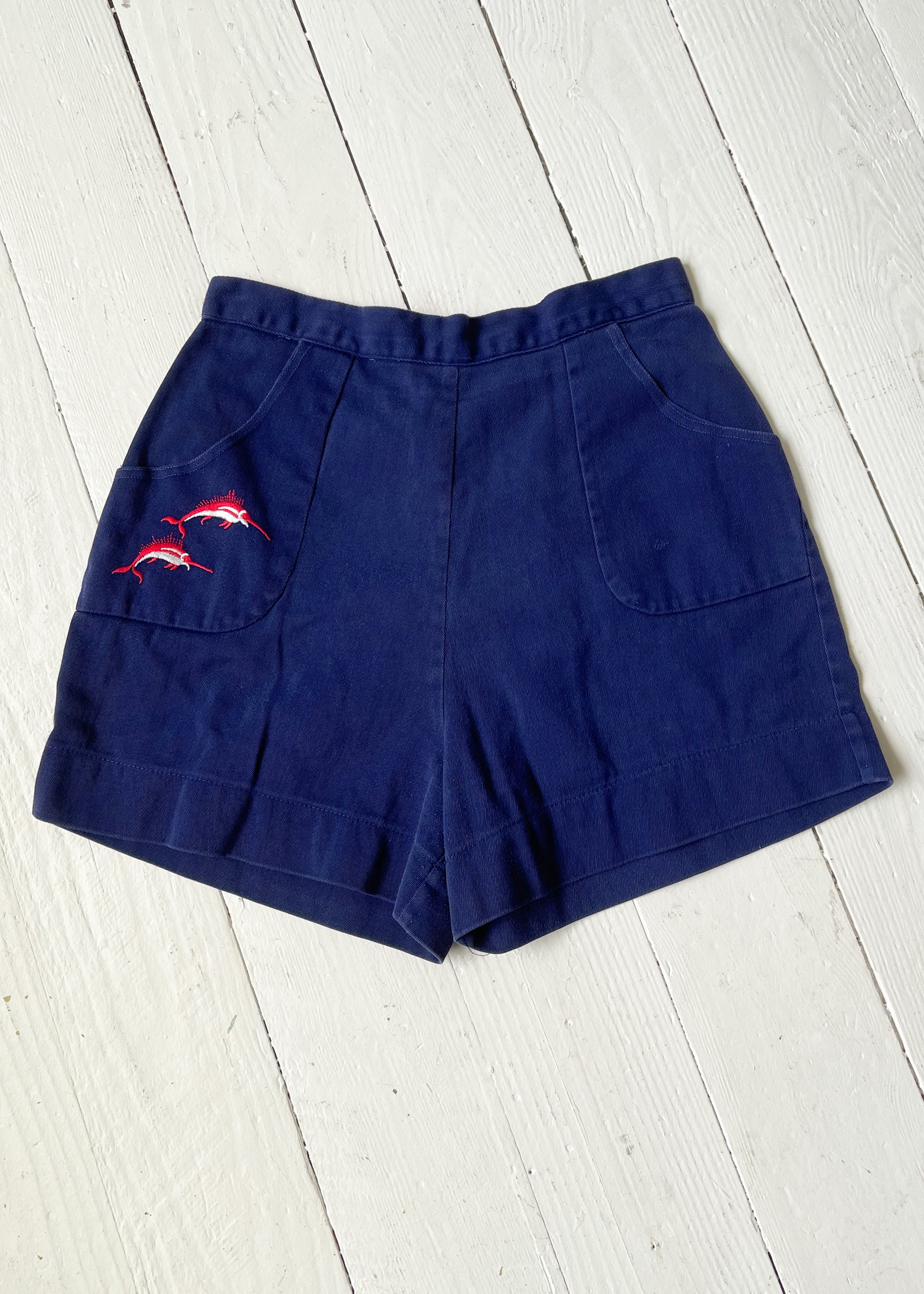 Vintage 1960s Embroidered Cotton Shorts