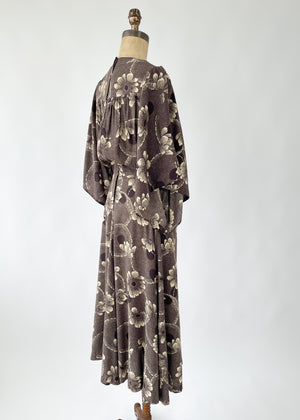 1970s Biba Floral Flutter Sleeve Dress