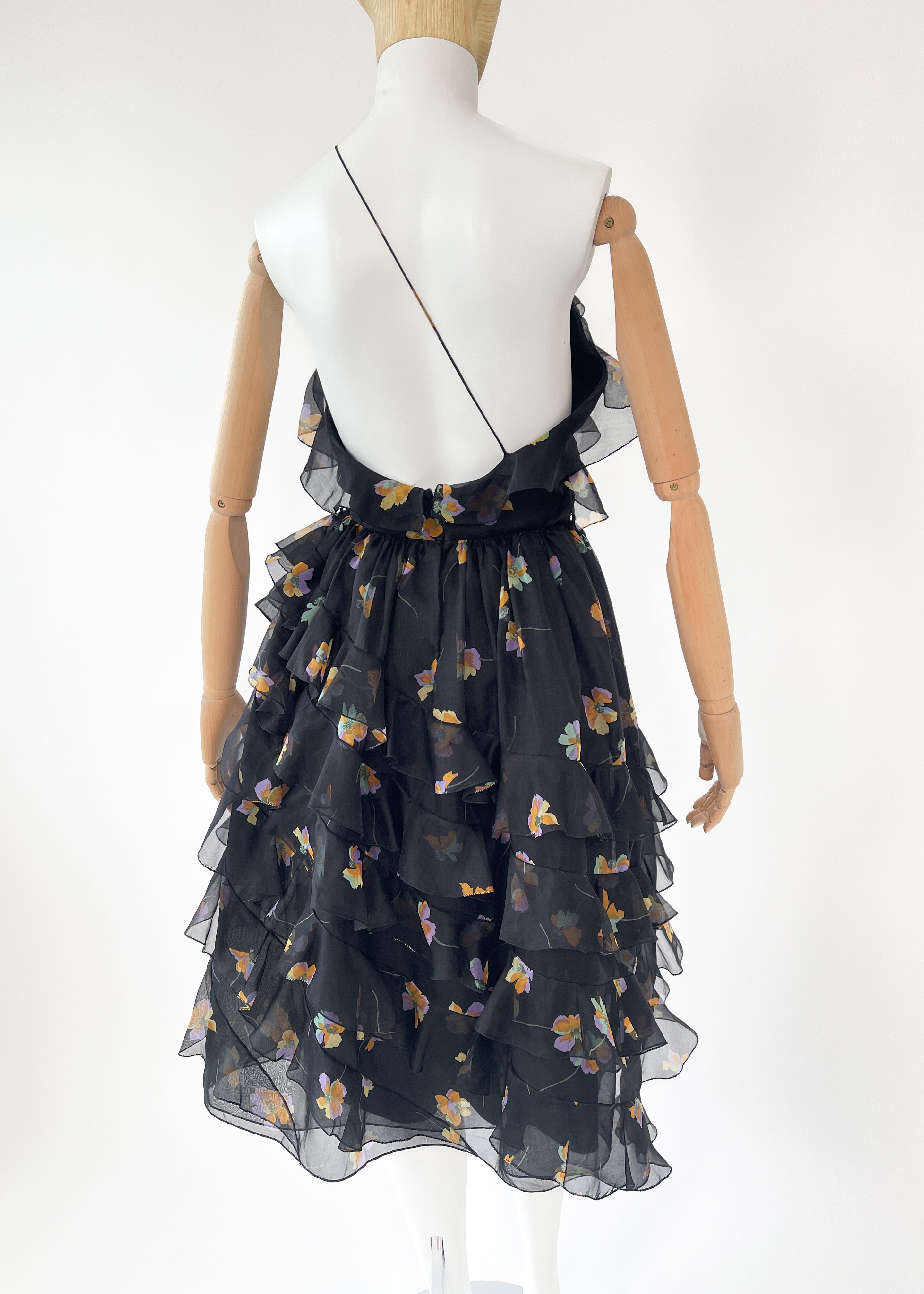 Vintage 1970s Bill Blass One Shoulder Dress