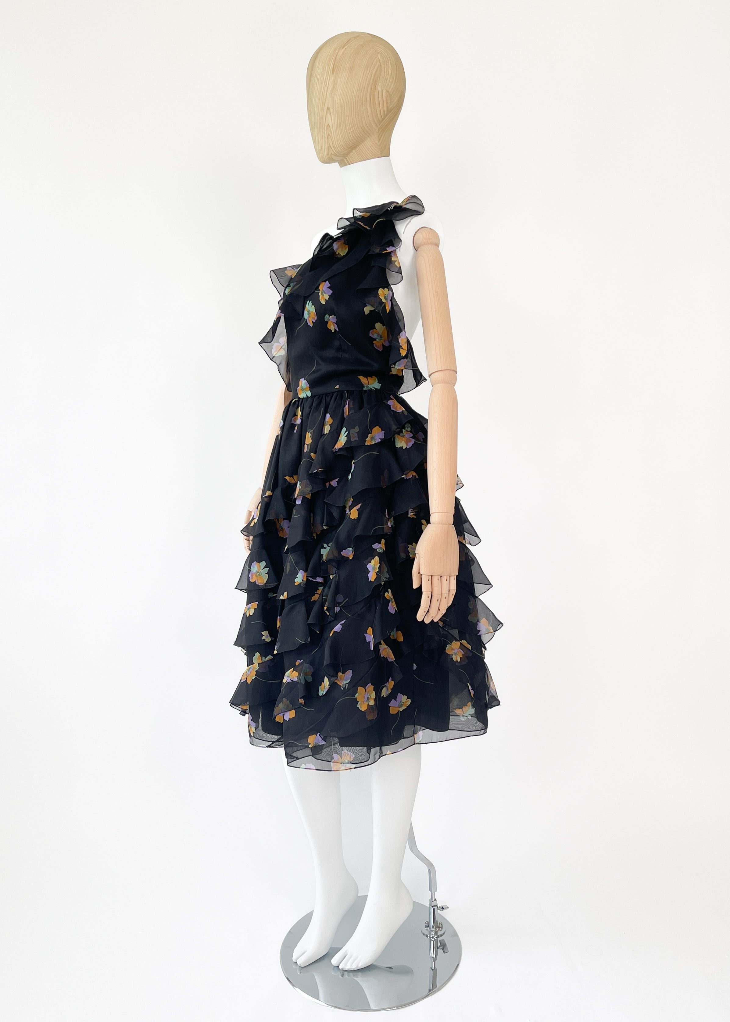 Vintage 1970s Bill Blass One Shoulder Dress