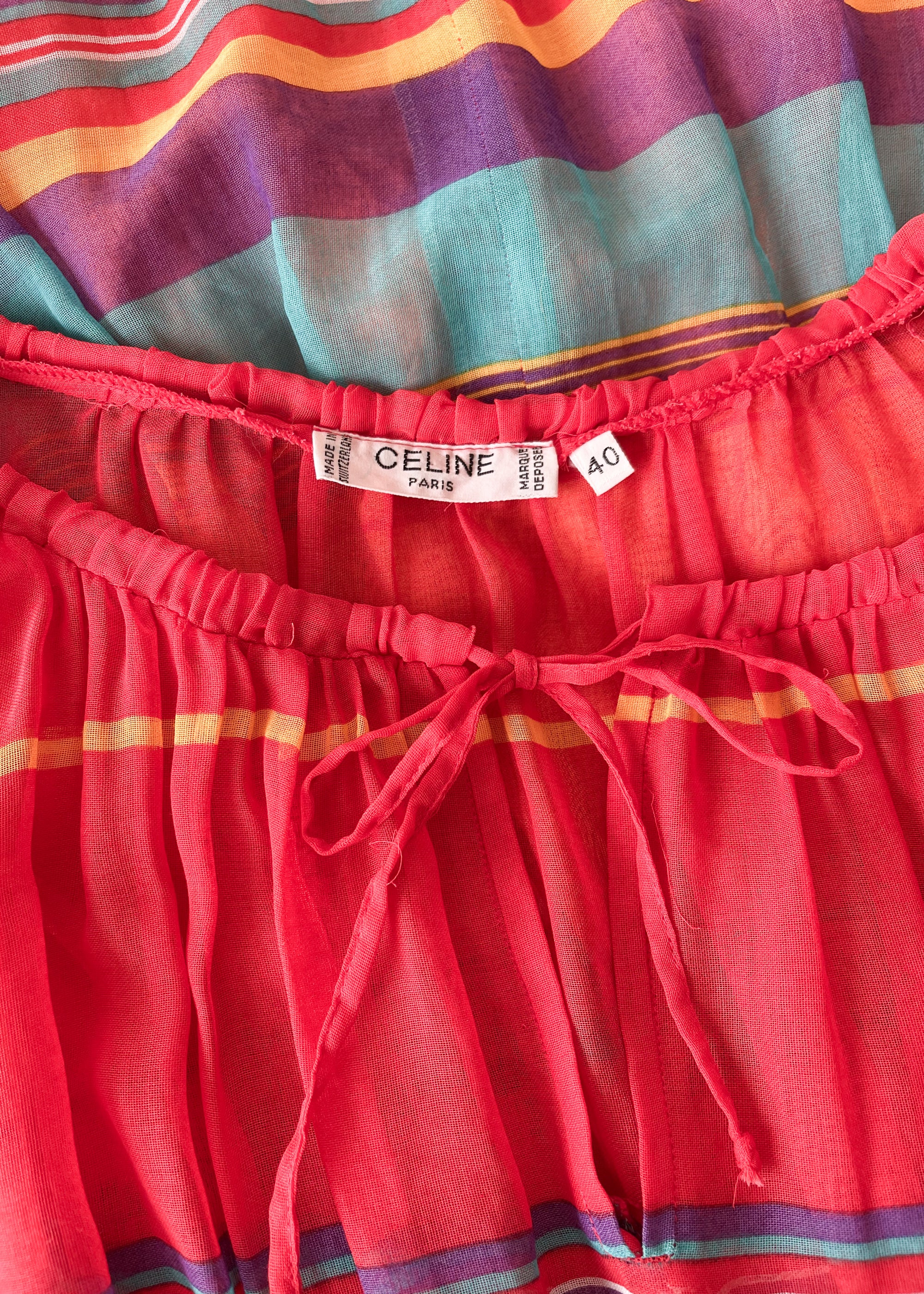 Vintage Celine Rainbow Striped Dress