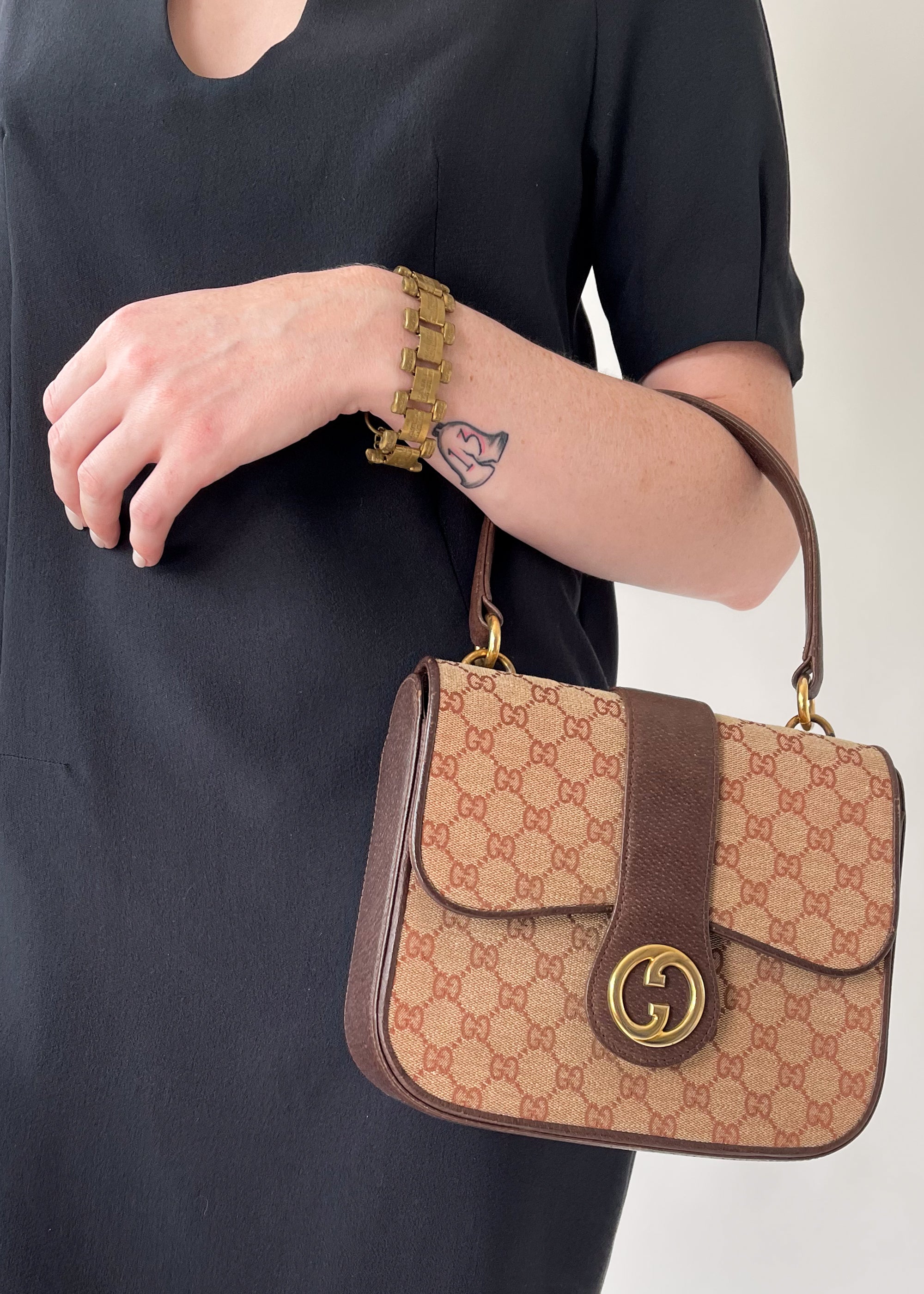Vintage 1970s Gucci Logo Purse