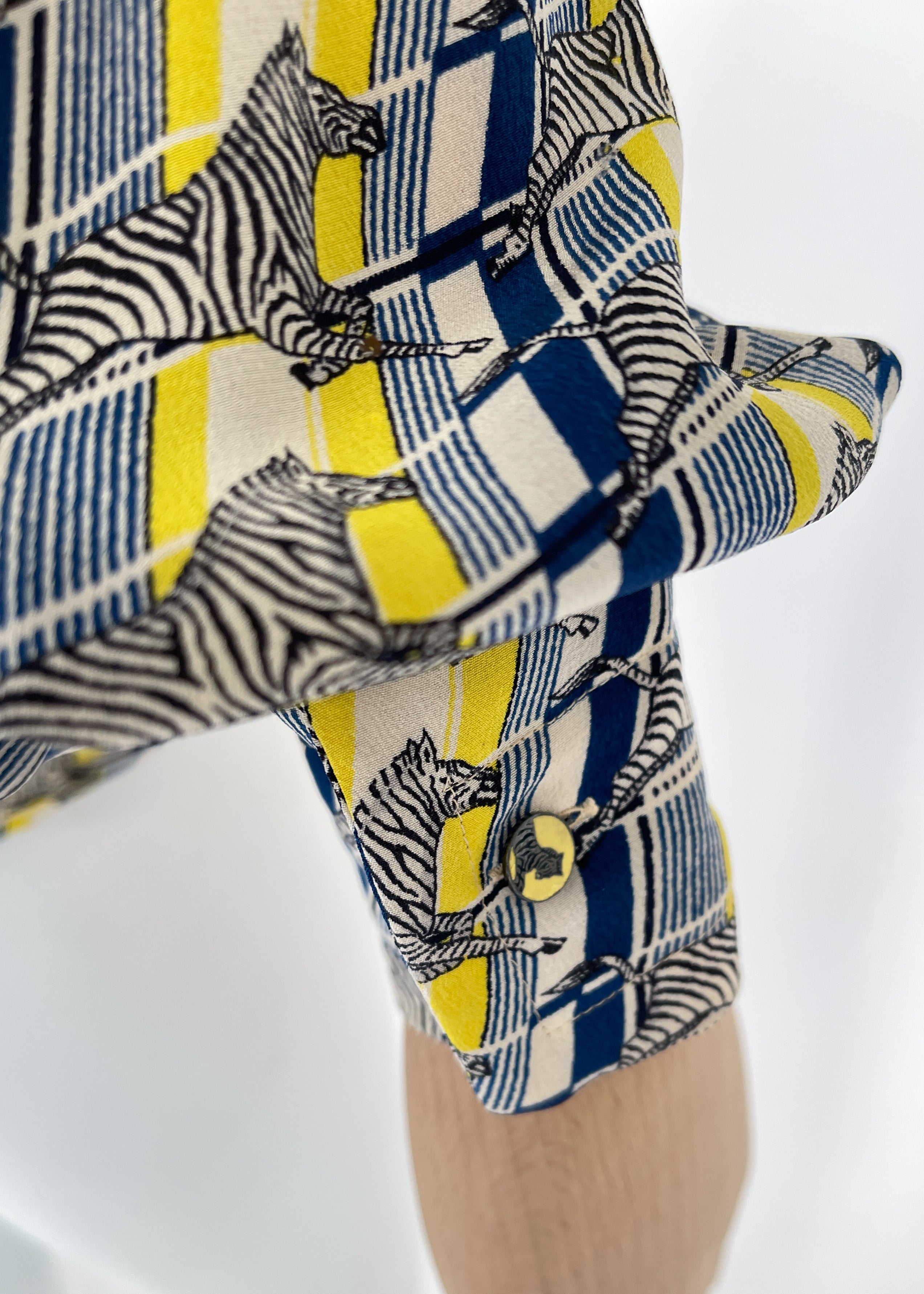 Vintage 1970s Gucci Silk Zebra Print Shirt