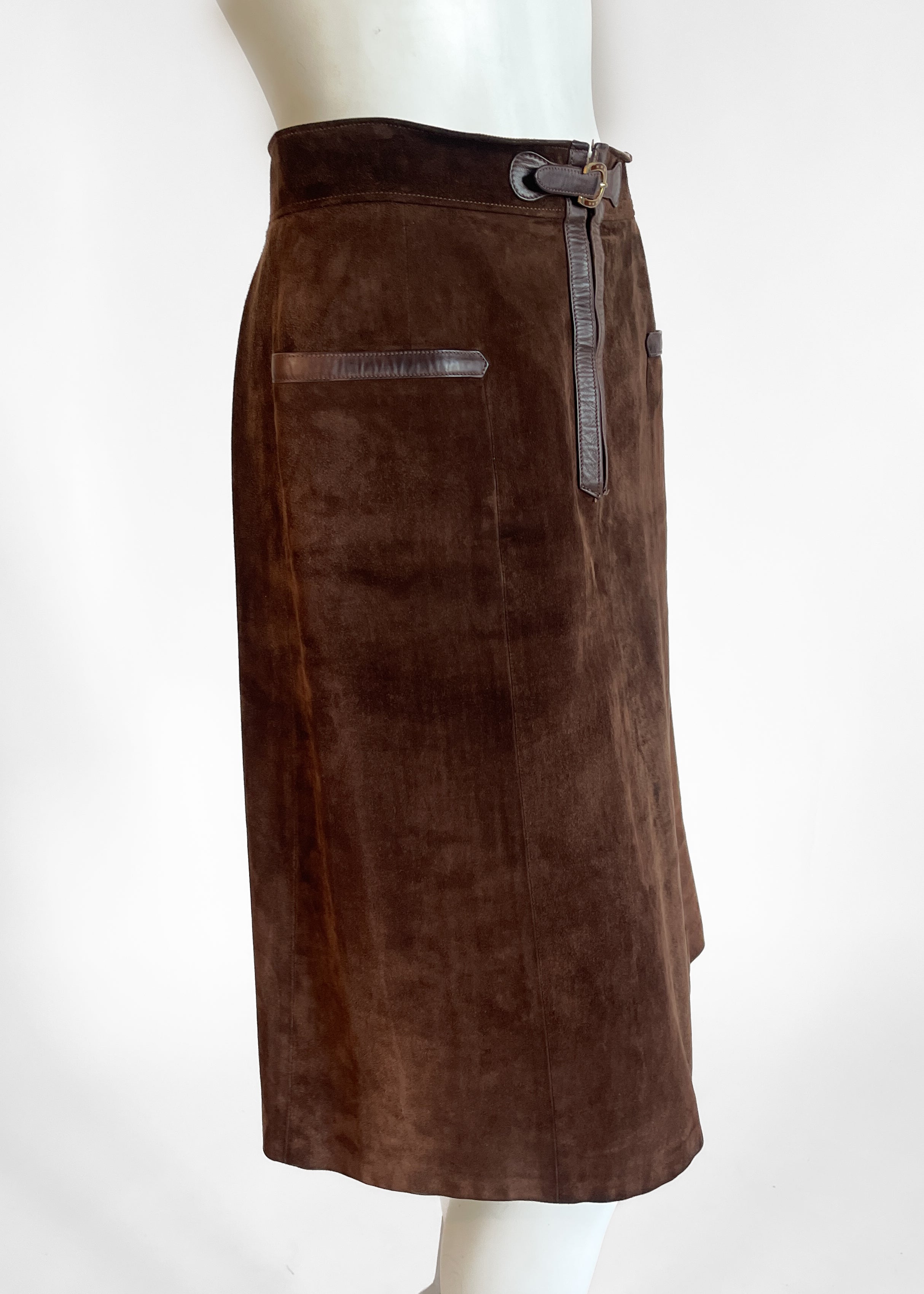 Vintage 1970s Gucci Suede Skirt