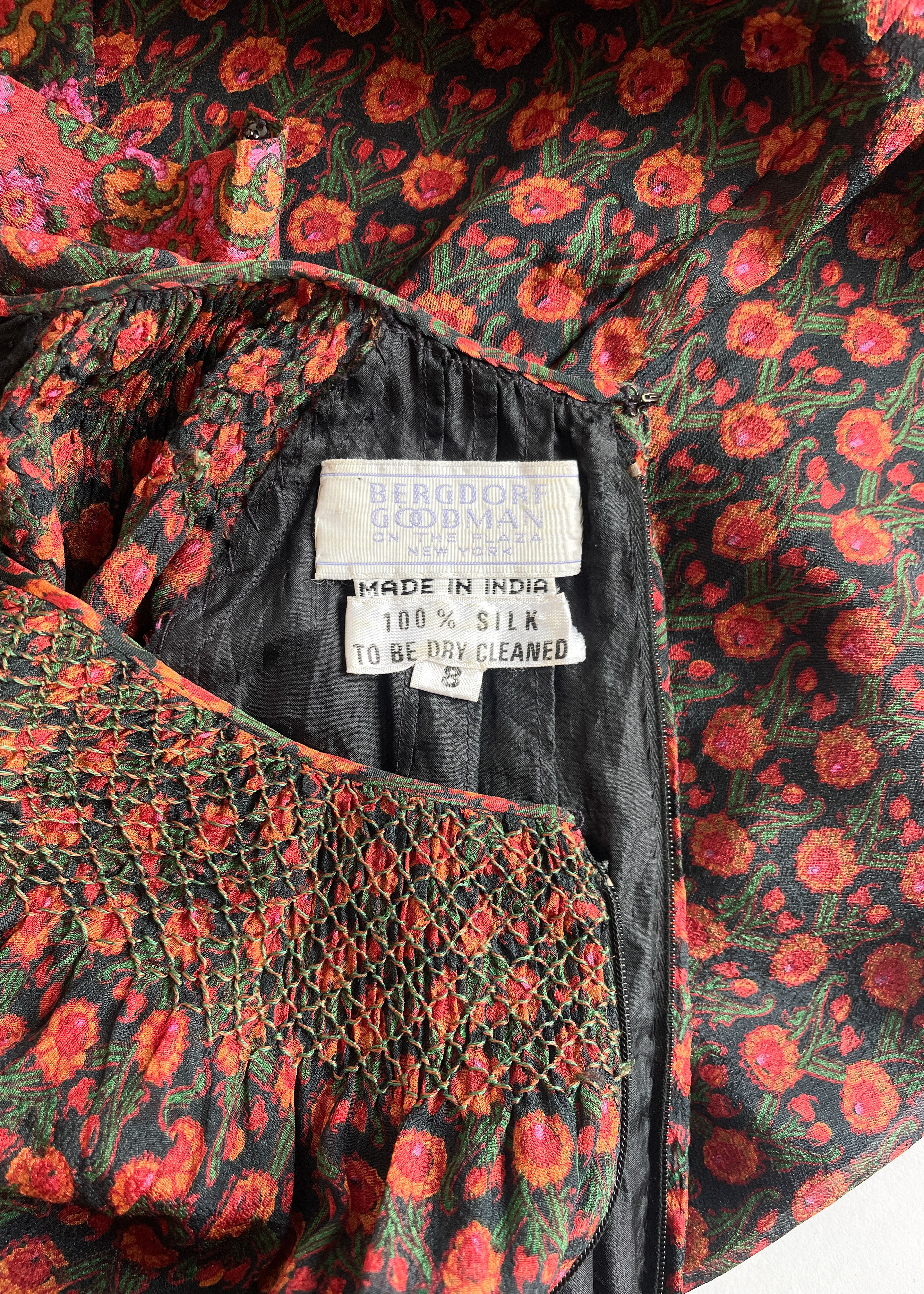 Vintage 1970s Treacy Lowe Silk Dress from India