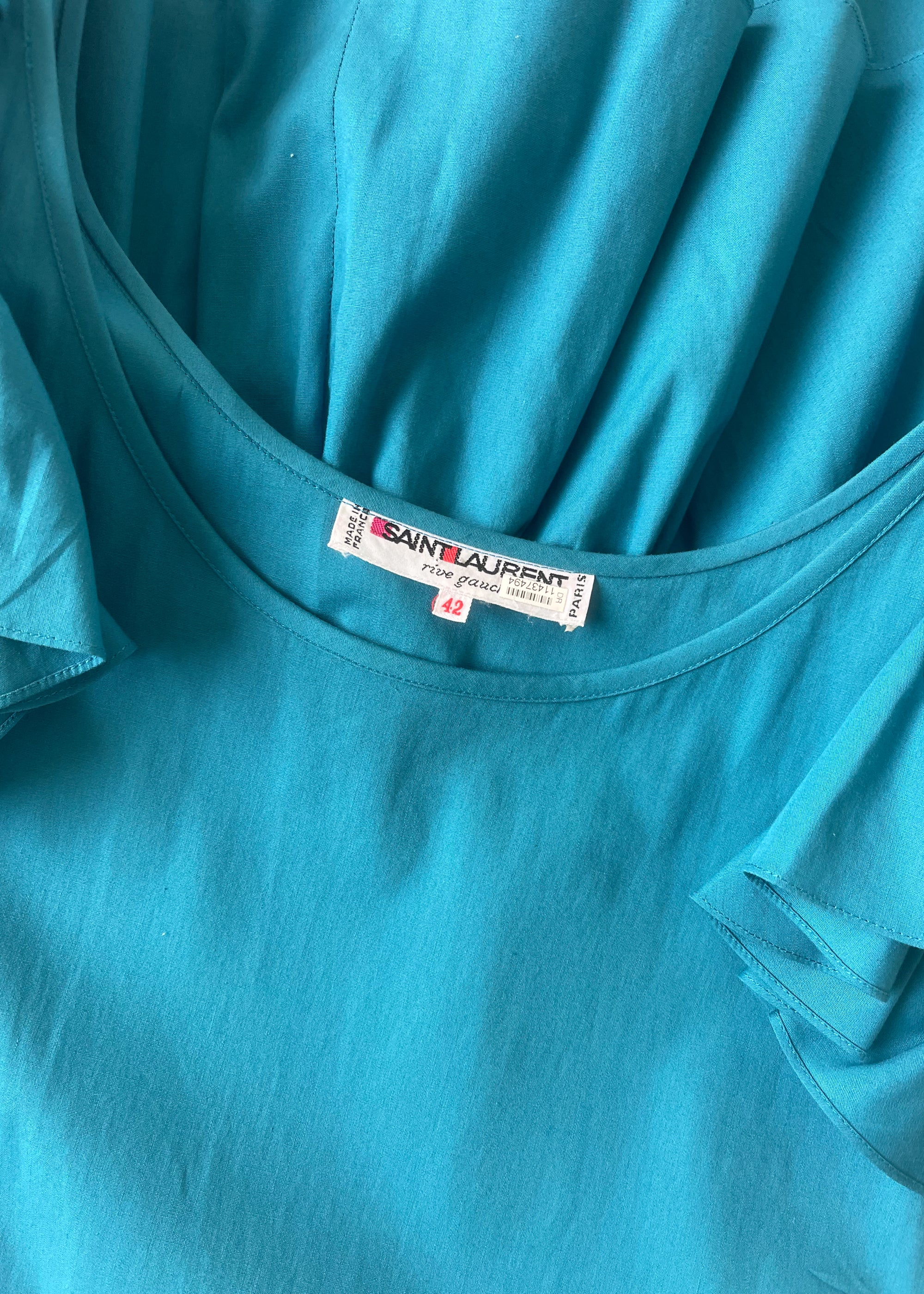 Vintage 1970s Yves Saint Laurent Summer Ruffle Dress