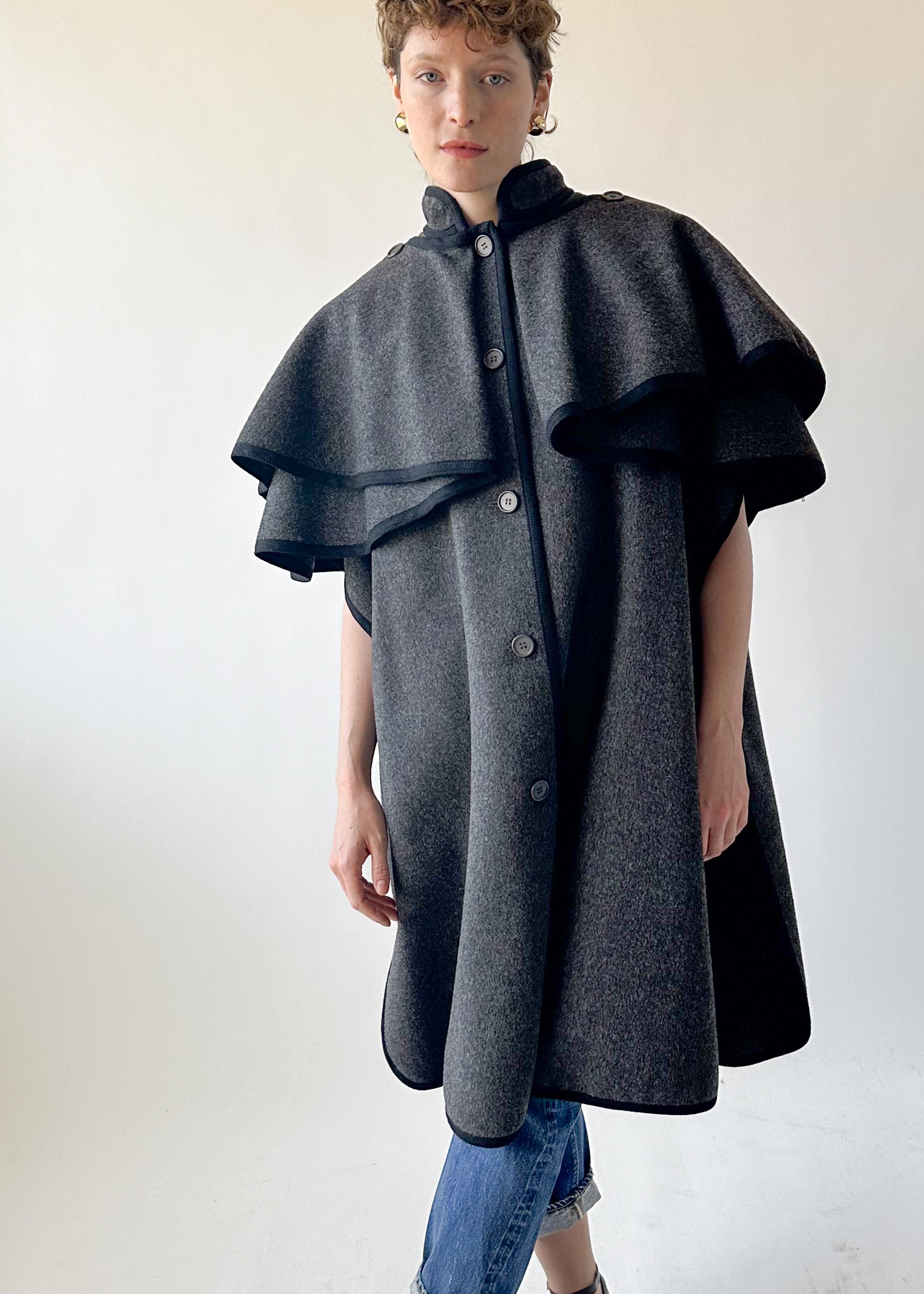 Vintage 1970s Yves Saint Laurent Wool Cape