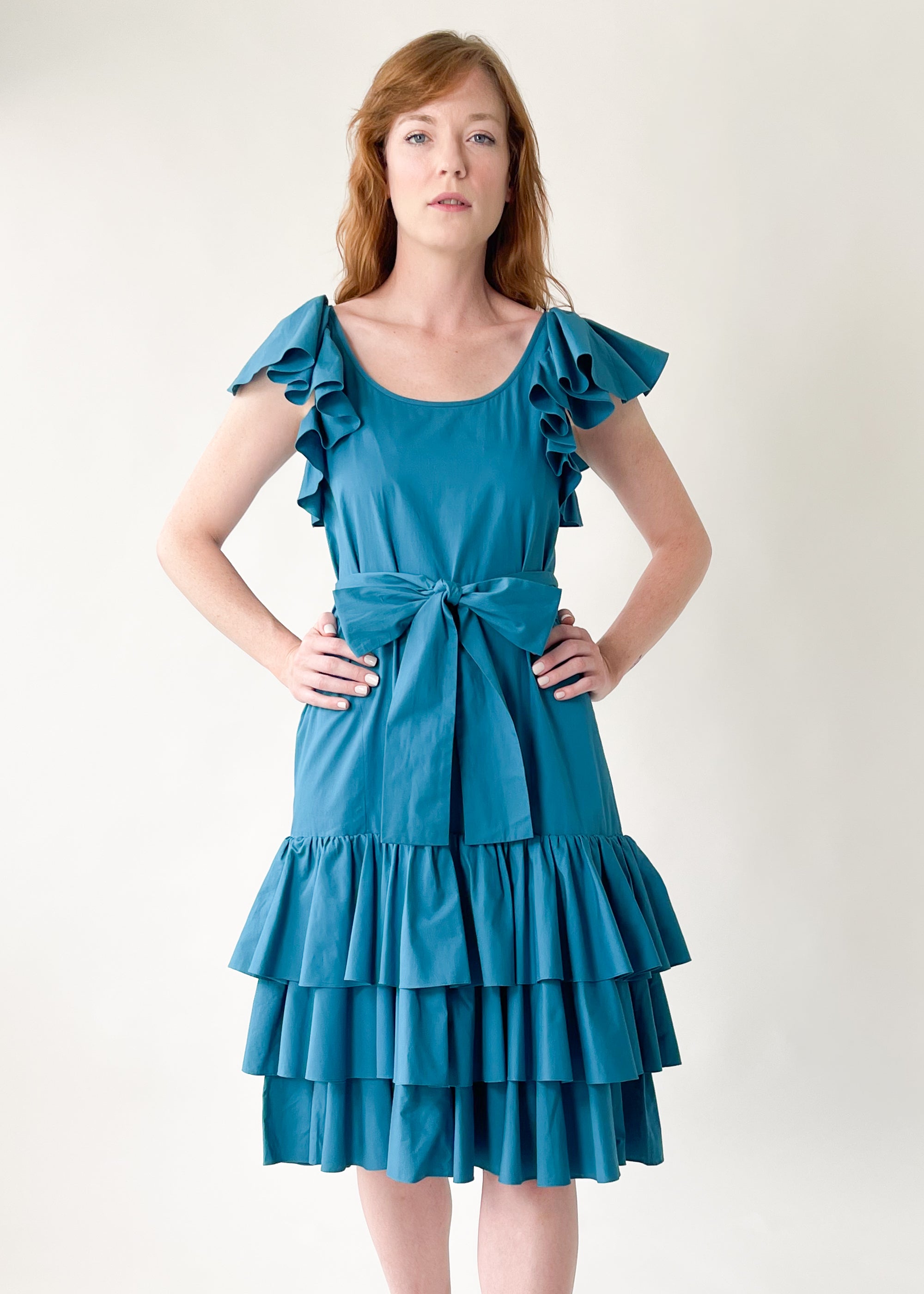Vintage 1970s Yves Saint Laurent Summer Ruffle Dress