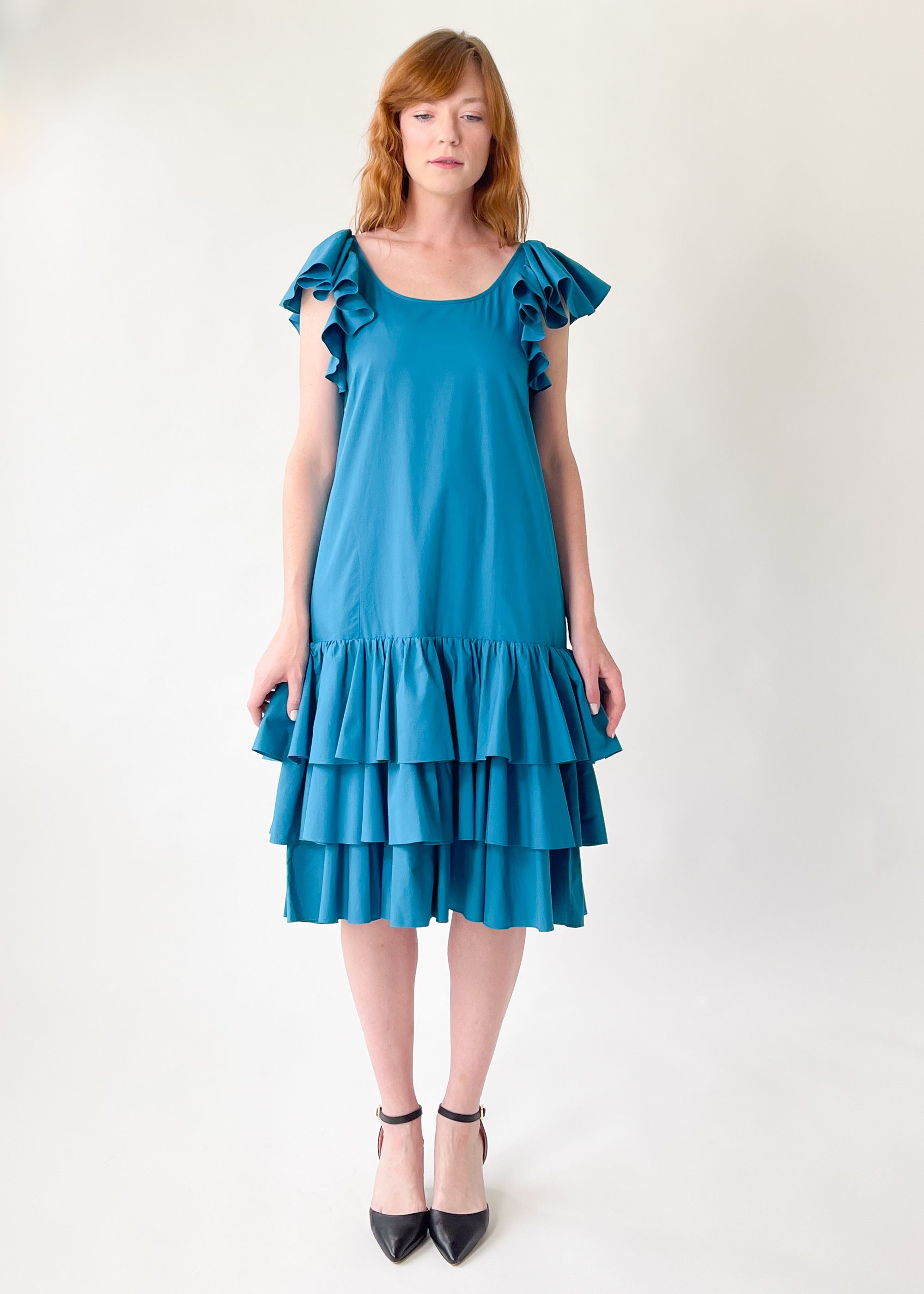 Vintage 1970s Yves Saint Laurent Summer Ruffle Dress