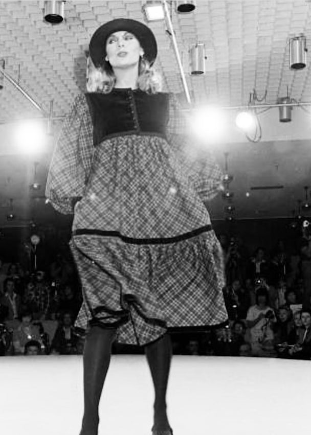 Vintage 1970s YSL Plaid Tent Dress