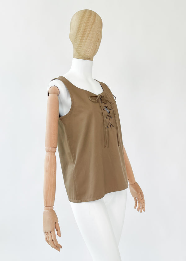 Vintage 1970s Yves Saint Laurent Safari Tank Top - Raleigh Vintage