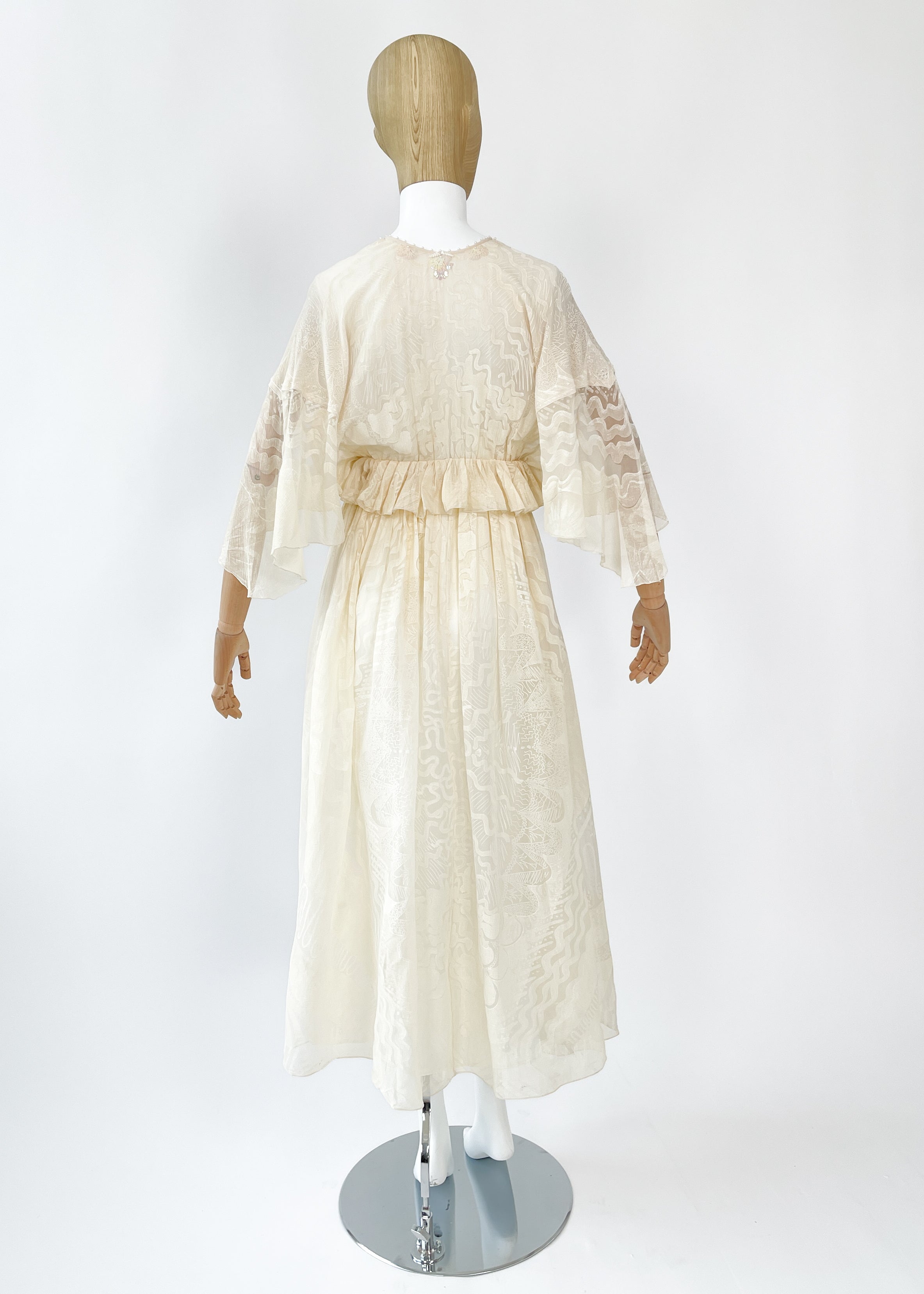 Vintage 1970s Zandra Rhodes Hand-Painted "Shell" Dress