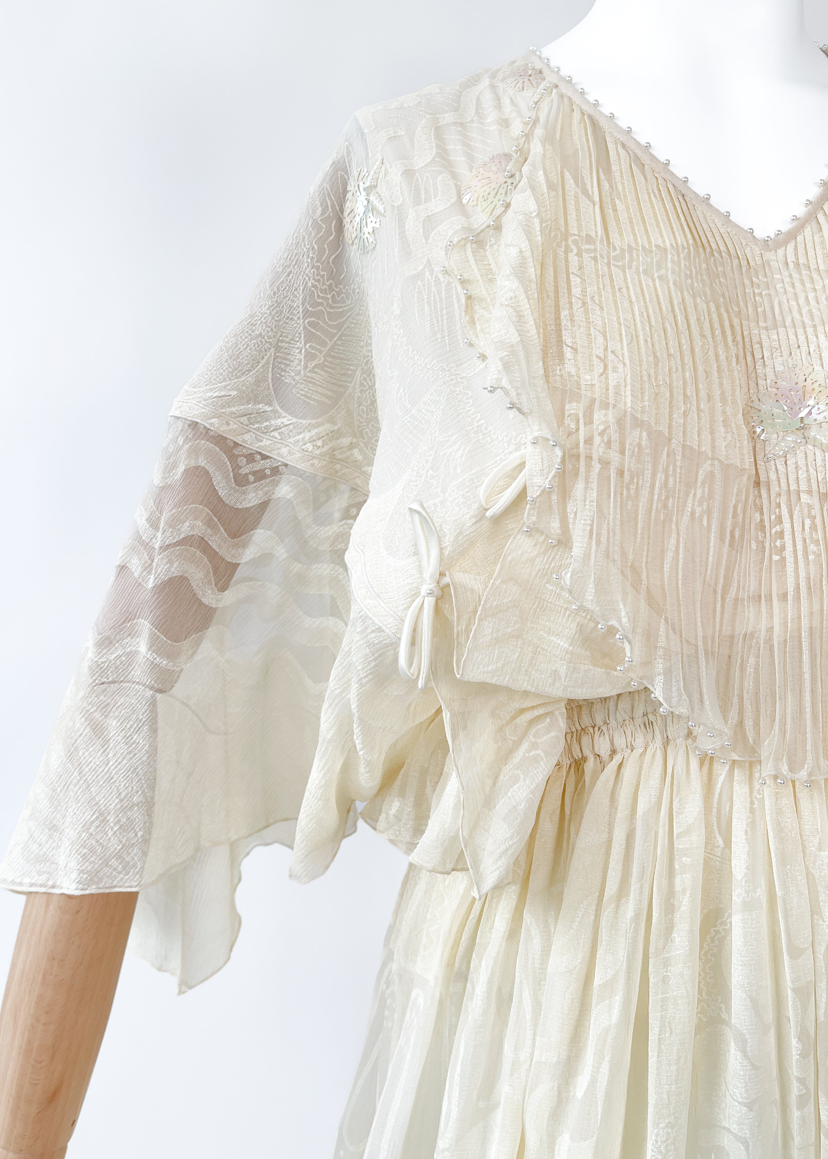 Vintage 1970s Zandra Rhodes Hand-Painted "Shell" Dress