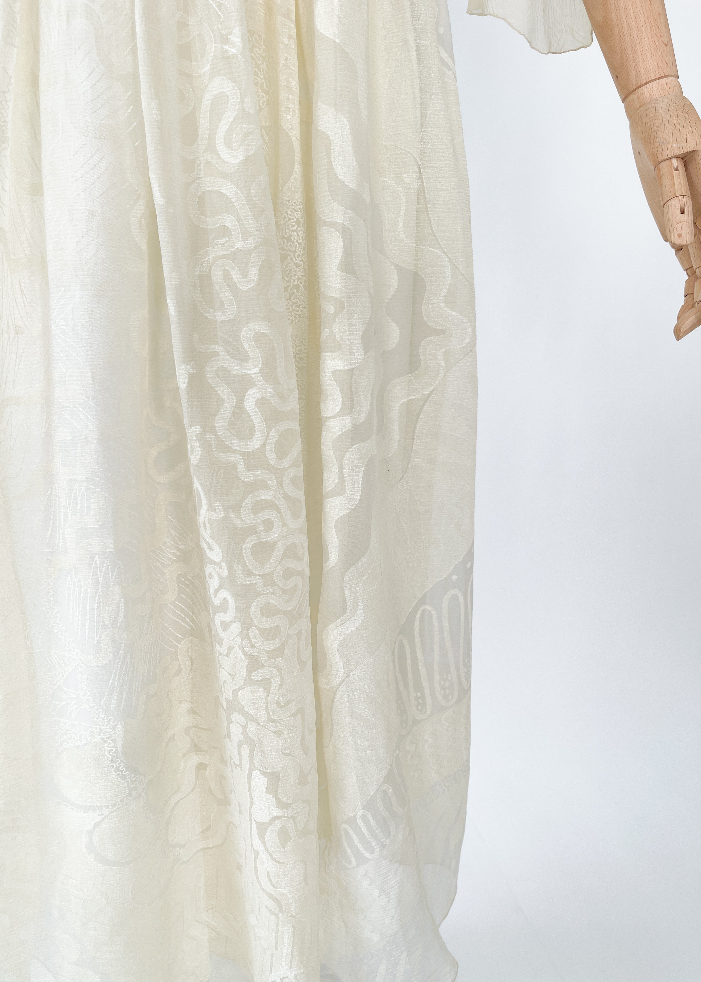 Vintage 1970s Zandra Rhodes Hand-Painted "Shell" Dress