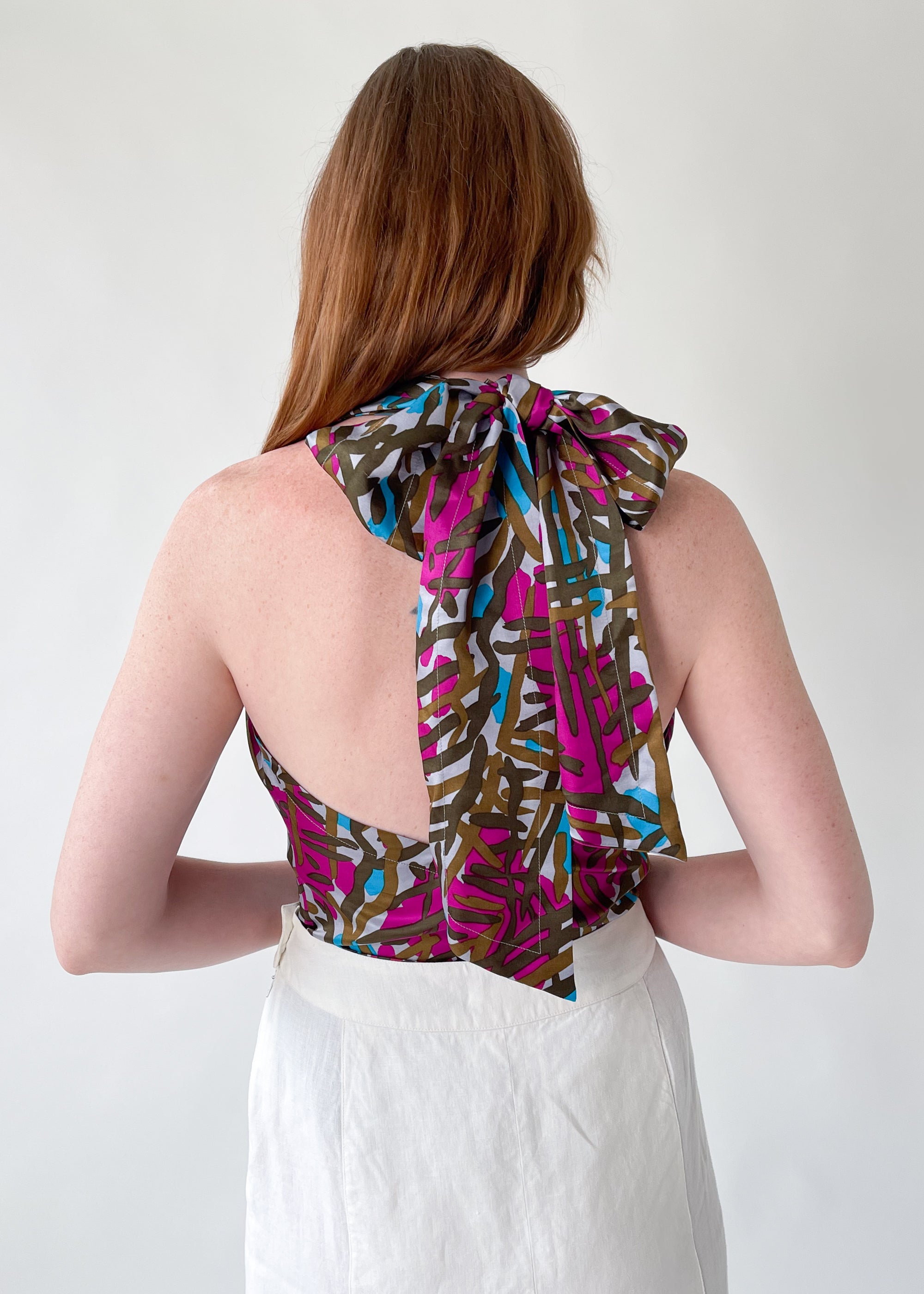 Vintage 1980s Yves Saint Laurent Silk Halter Top