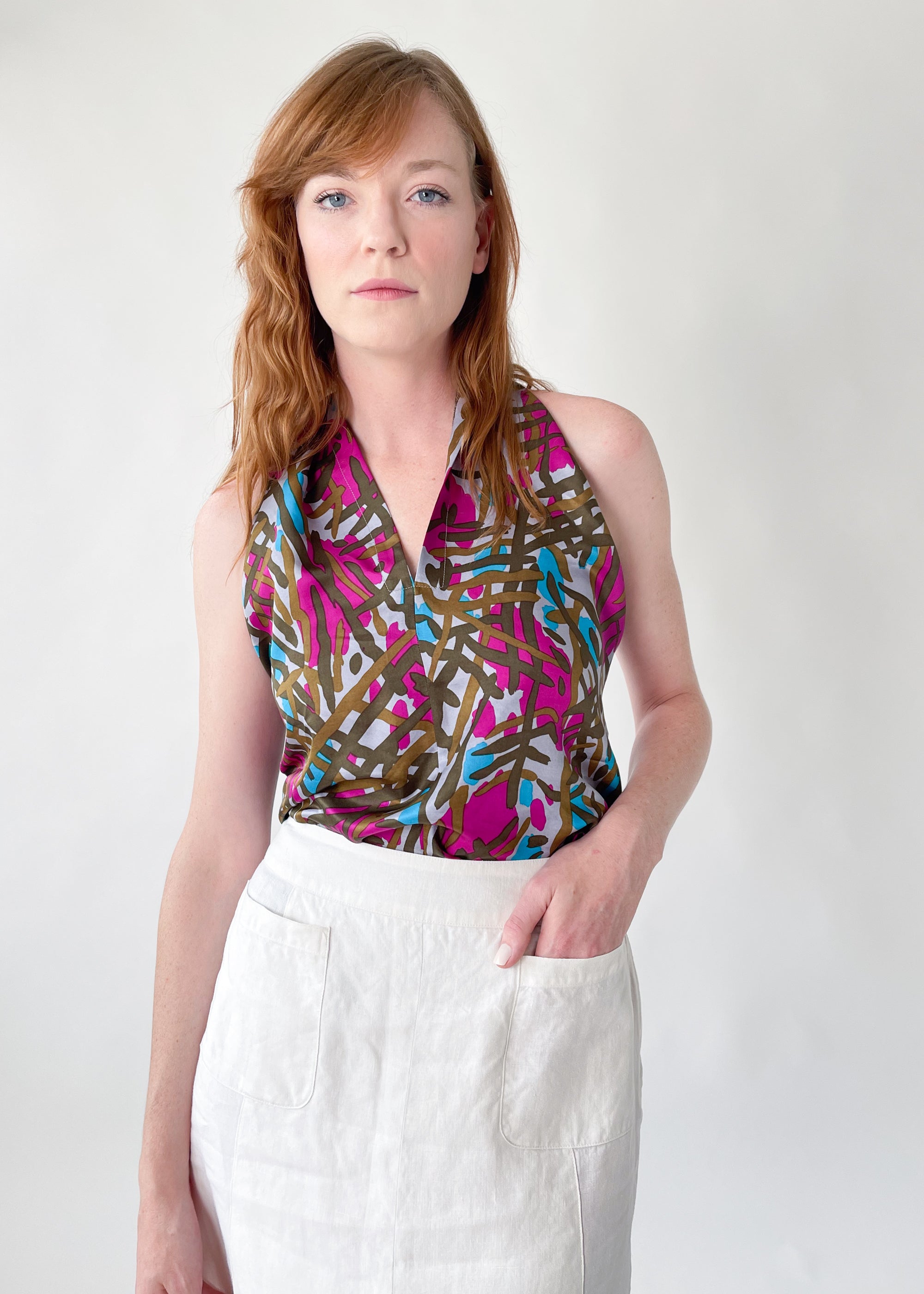 Vintage 1980s Yves Saint Laurent Silk Halter Top