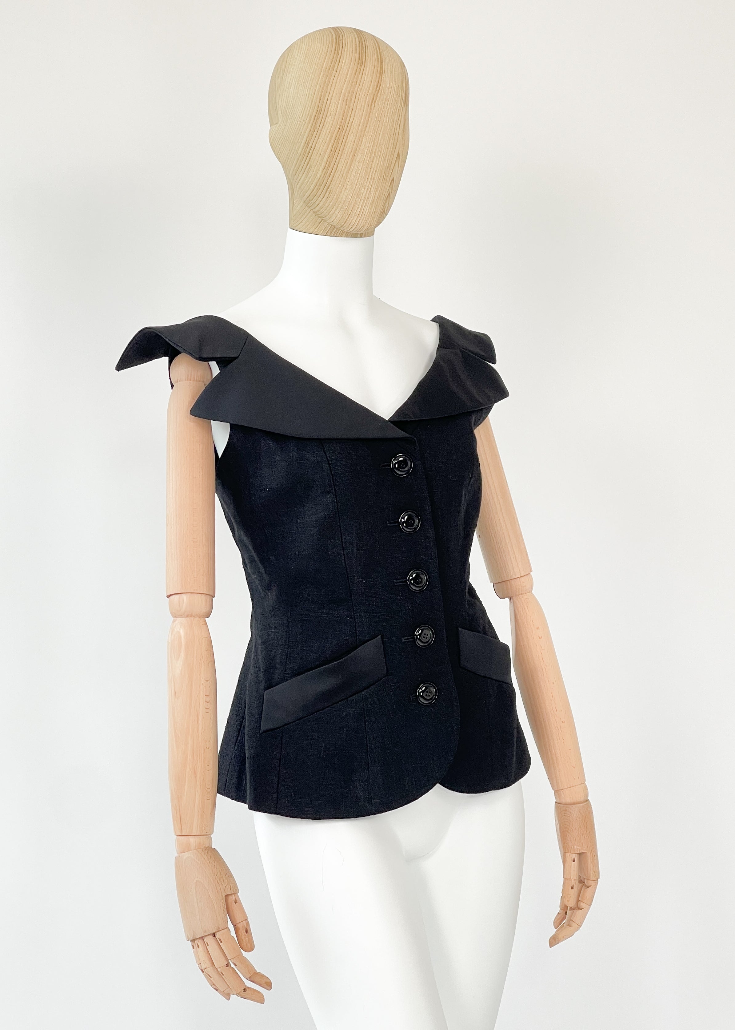 Vintage Yves Saint Laurent Silk Tuxedo Top