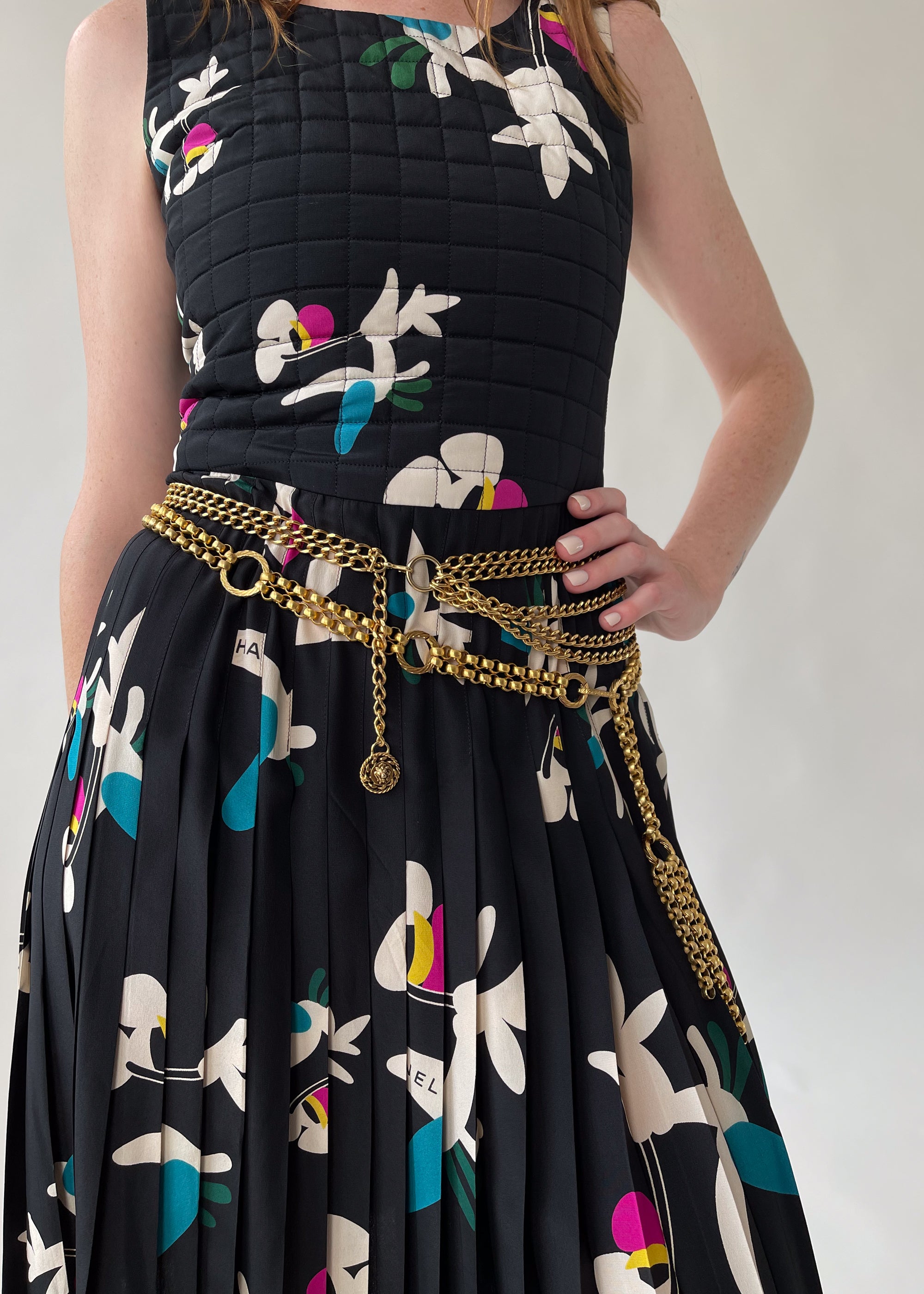 Vintage Chanel Silk Print Dress S/S 2000