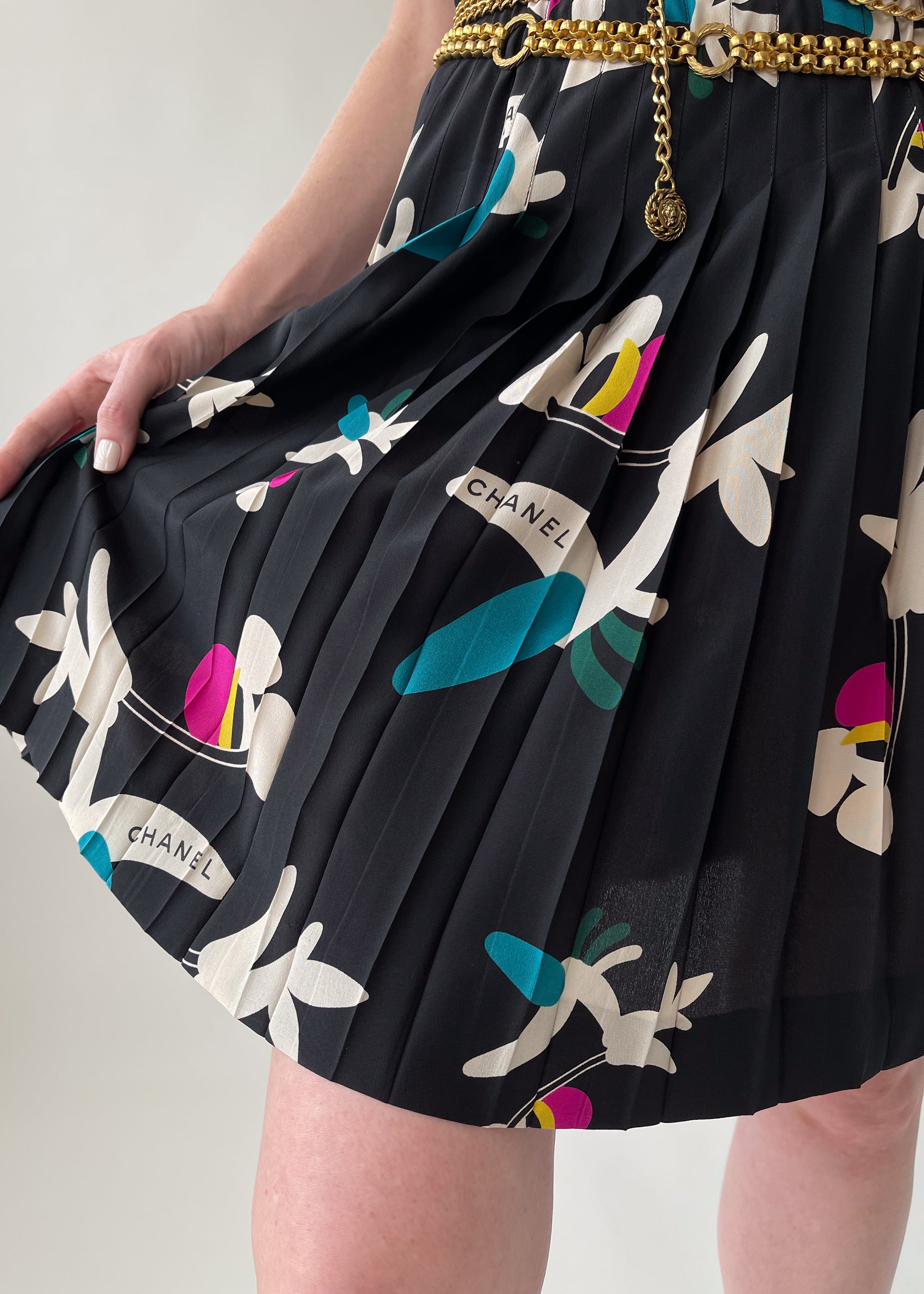 Vintage Chanel Silk Print Dress S/S 2000
