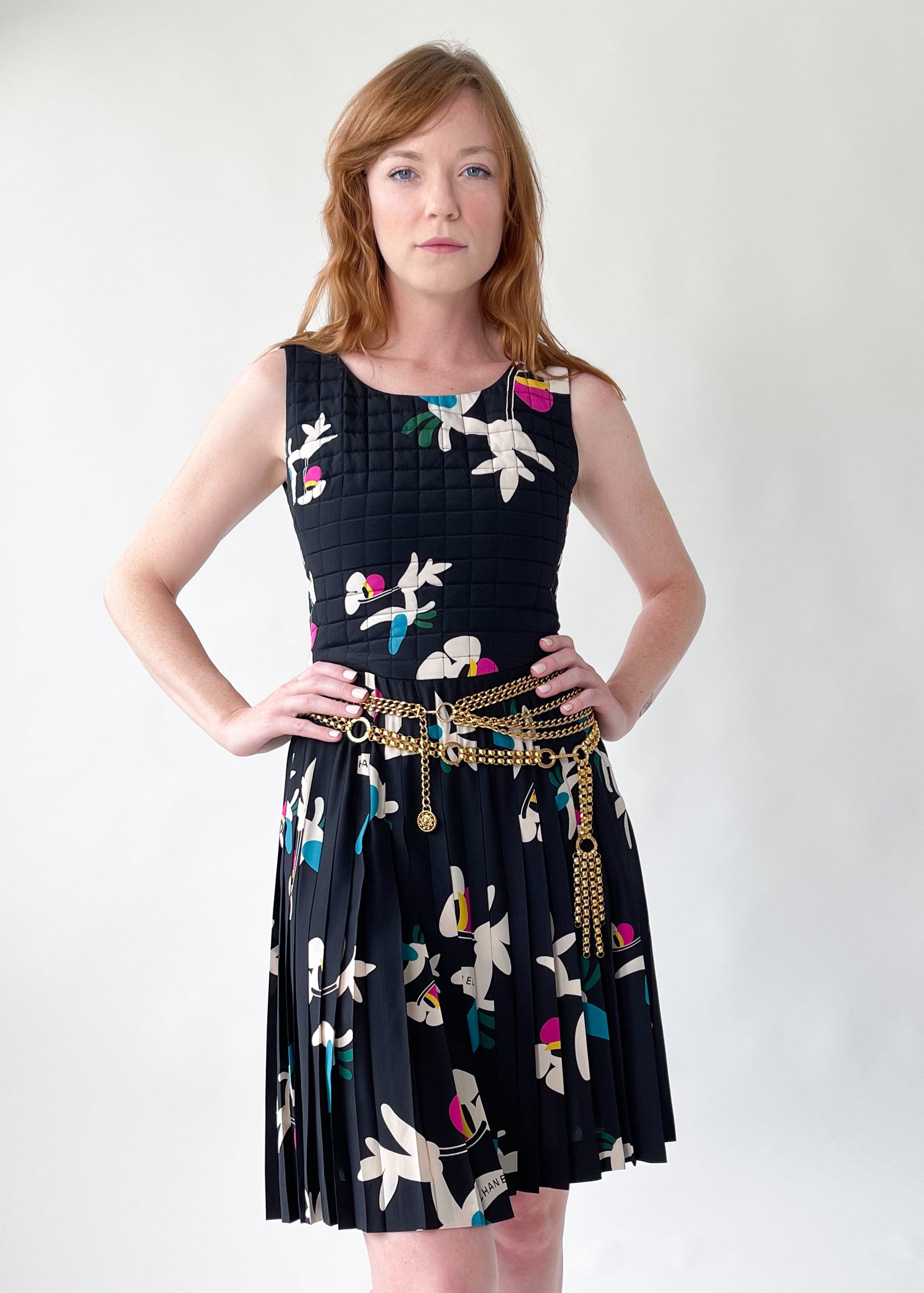 Vintage Chanel Silk Print Dress S/S 2000