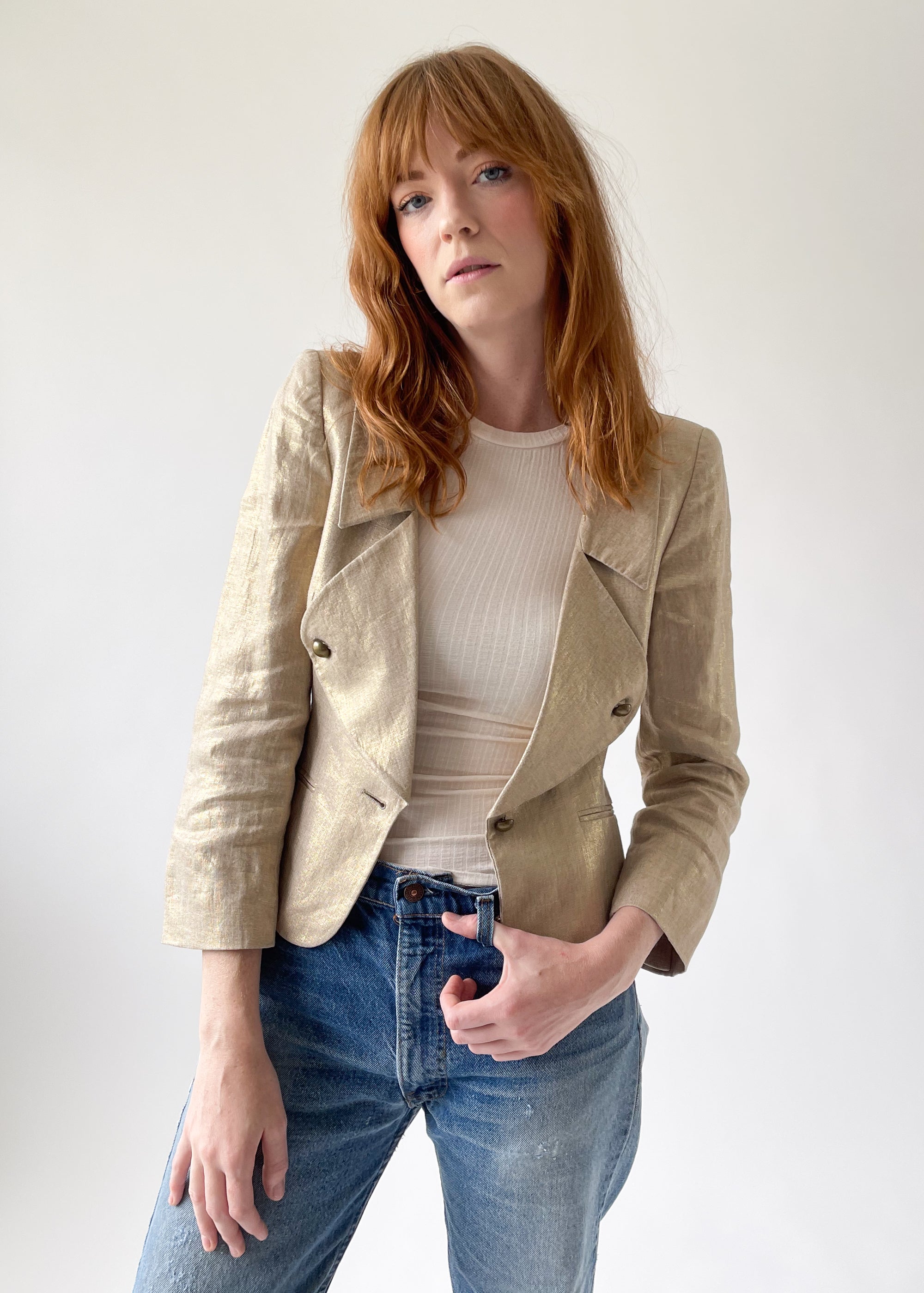 Vintage Alexander McQueen Gold Military Style Jacket
