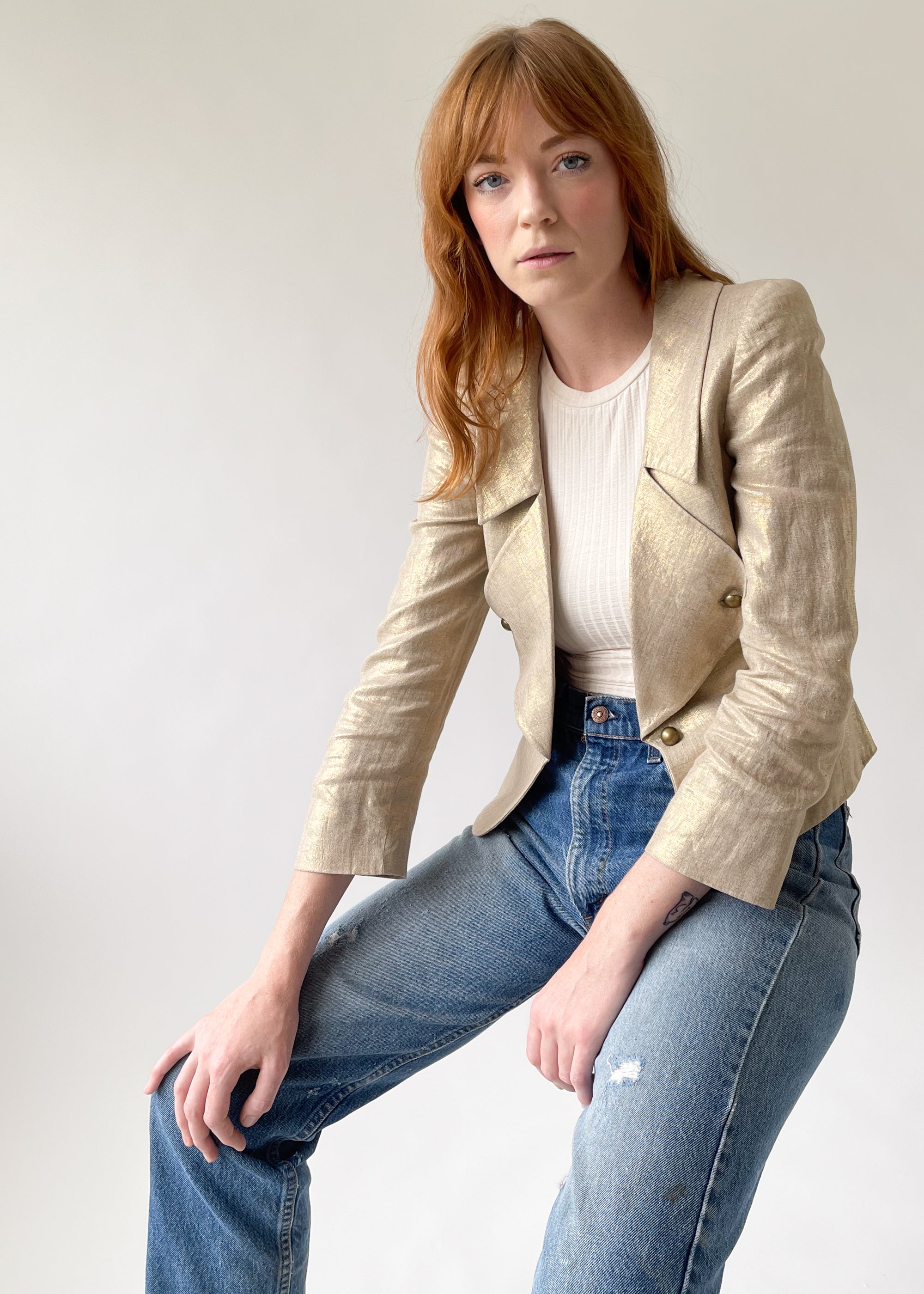 Vintage Alexander McQueen Gold Military Style Jacket