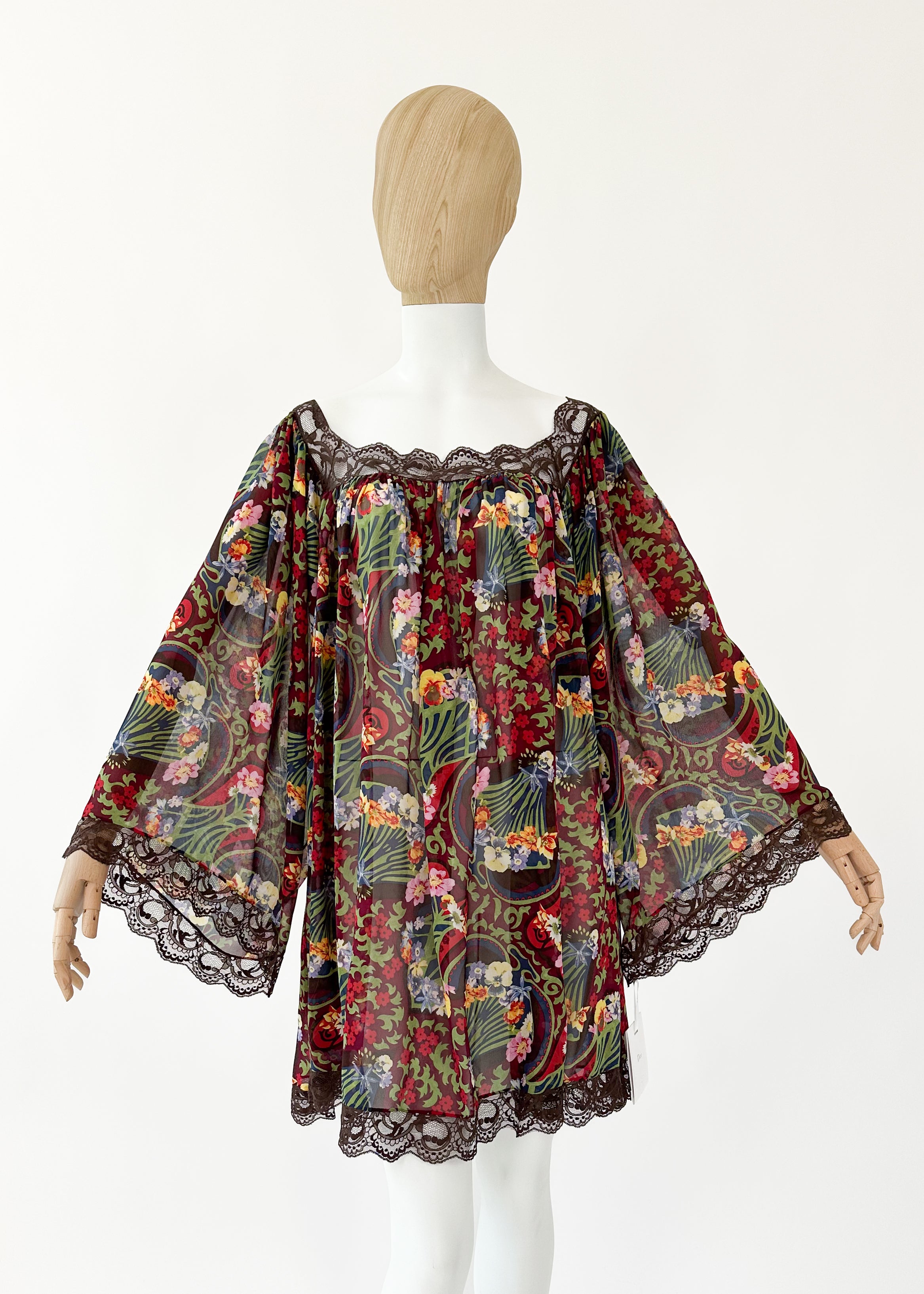 Christian Dior Floral Silk Mini Dress Galliano Era
