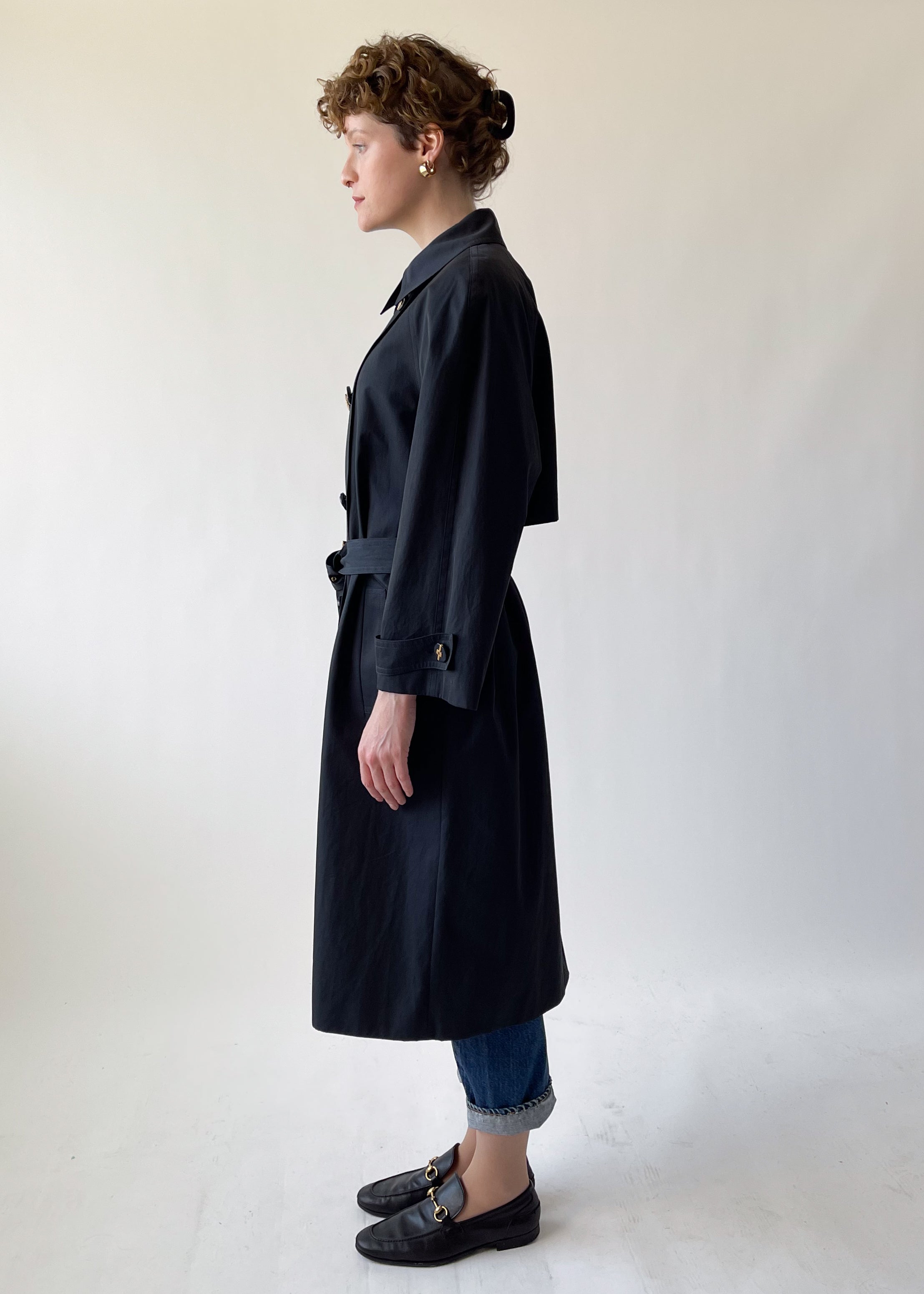 Vintage Louis Féraud Black Trench Coat