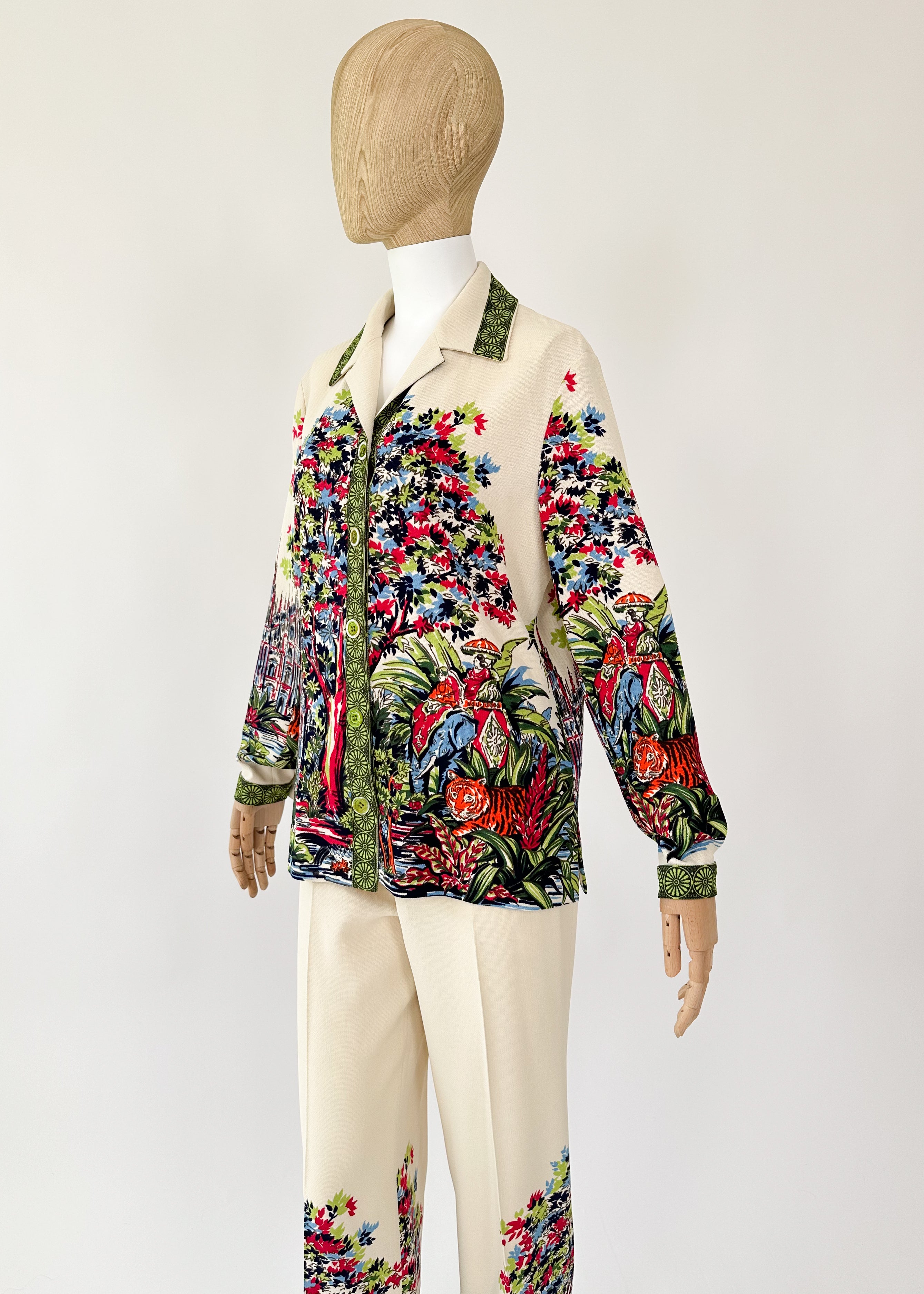 Vintage Moschino 1997 Tropical Print Pant Suit