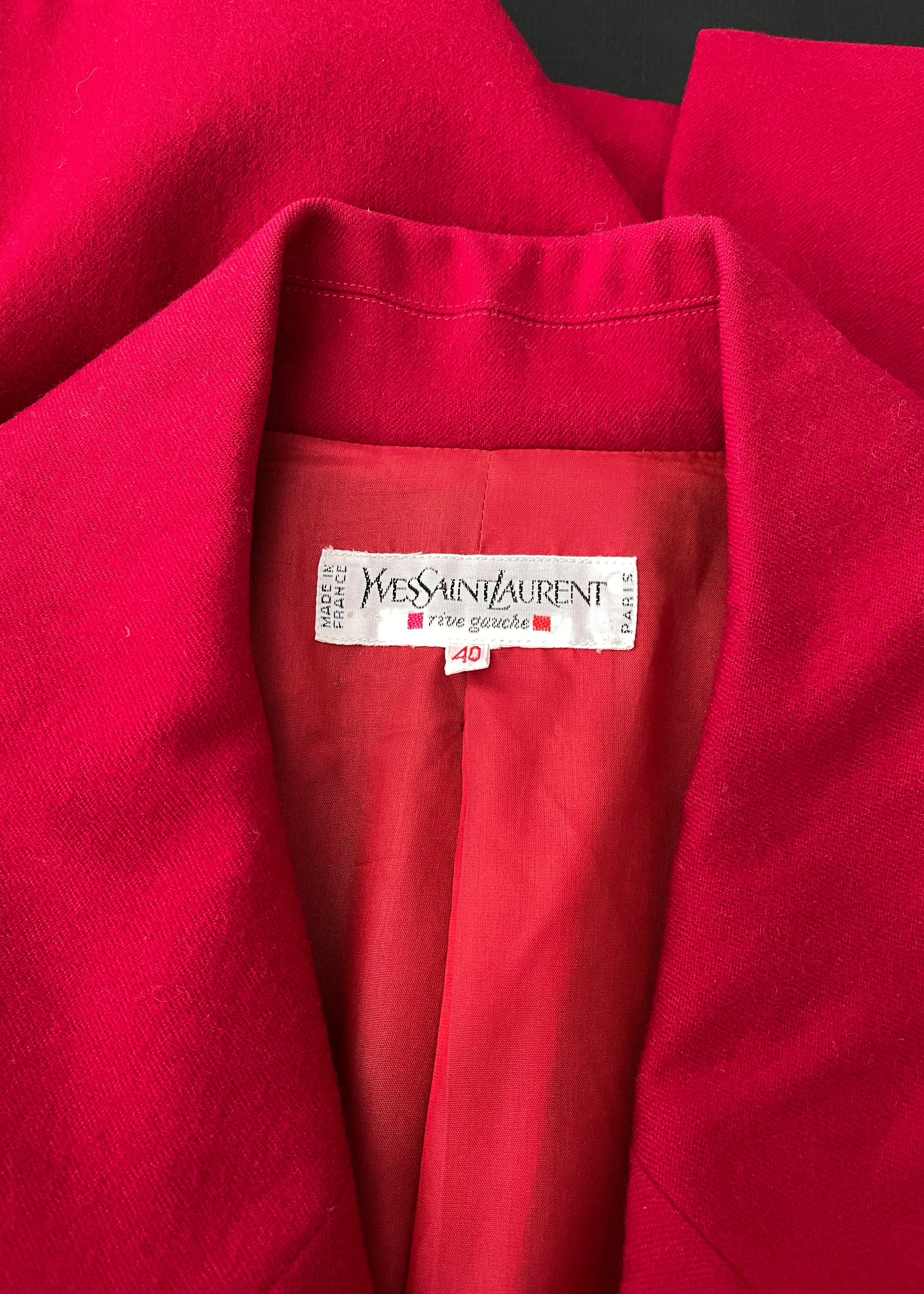 Vintage 1980s Yves Saint Laurent Red Blazer