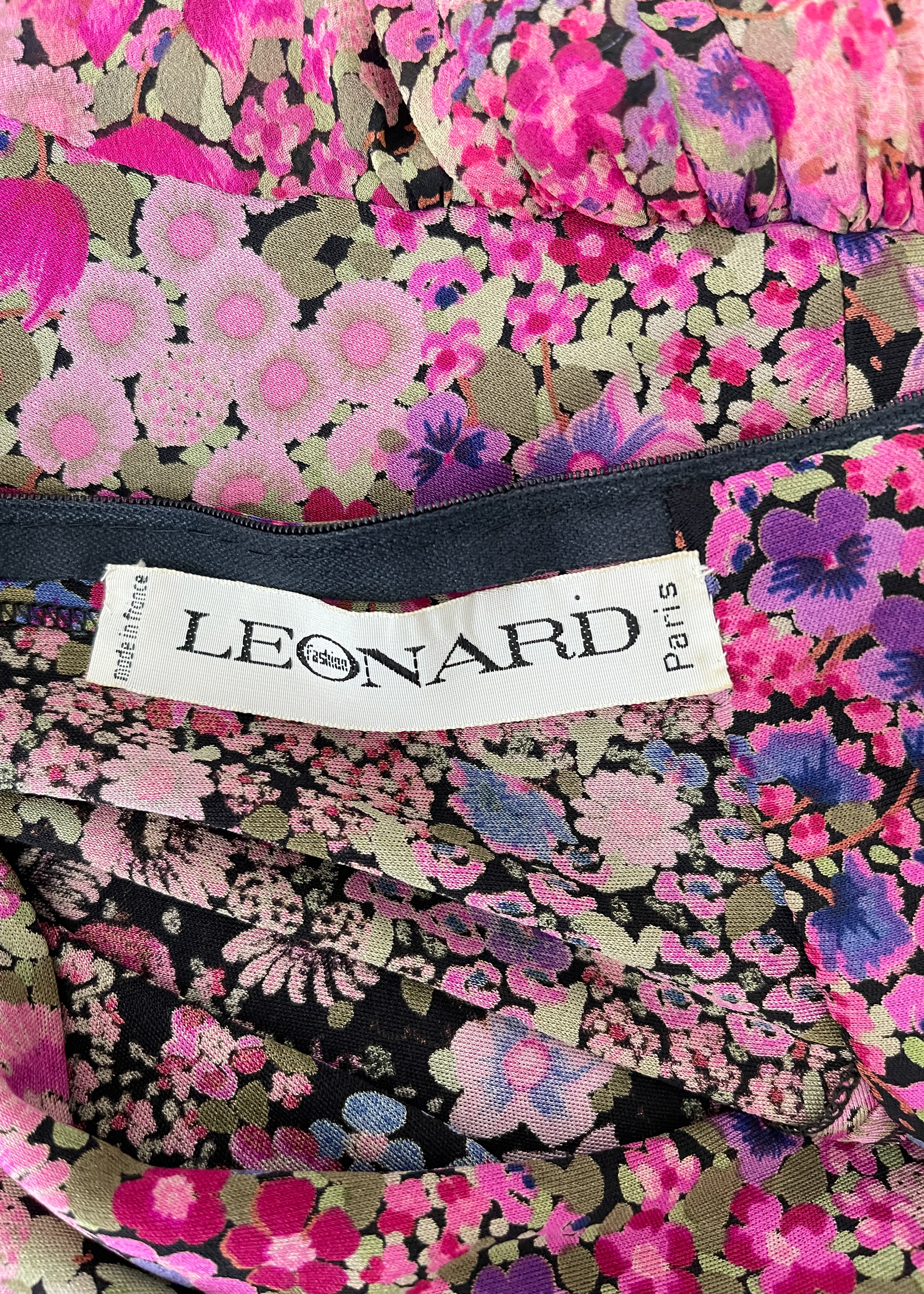 Vintage 1970s Leonard Floral Silk Jersey Dress