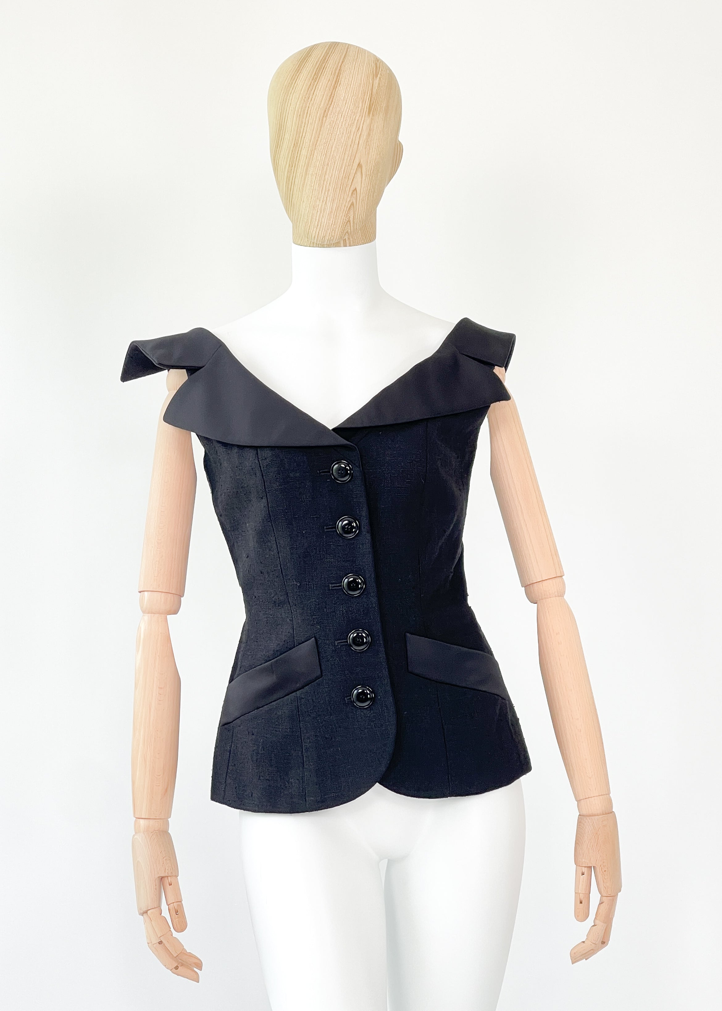 Vintage Yves Saint Laurent Silk Tuxedo Top
