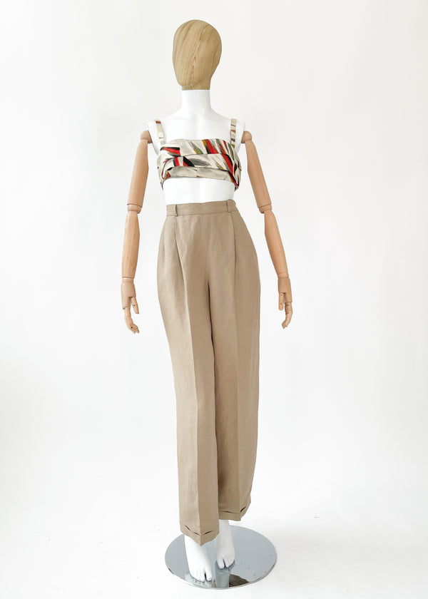   70s〜 vintage linen slacks Vintage Linen Pants - Raleigh Vintage