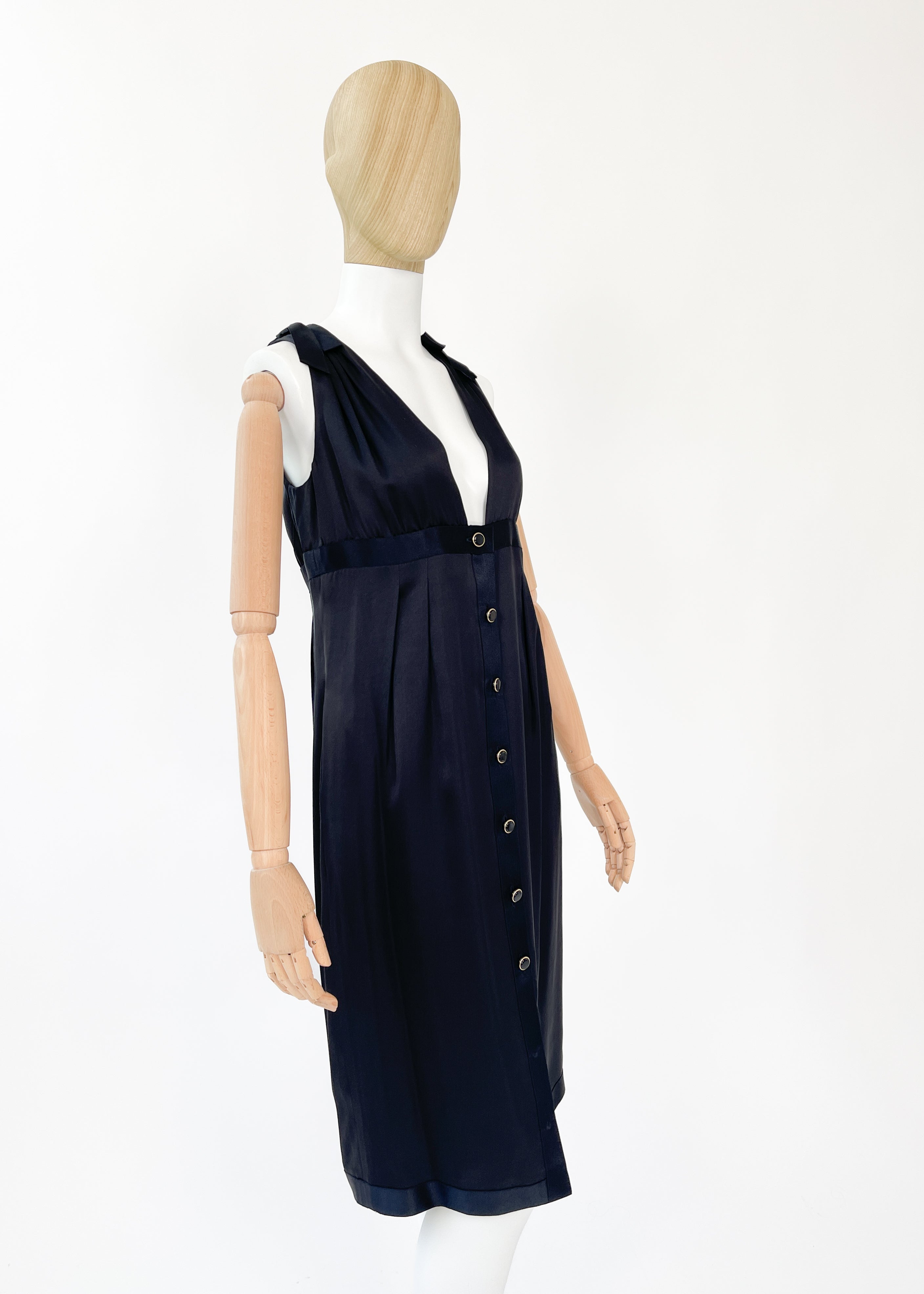 Chanel Fall 2007 Black Silk Dress