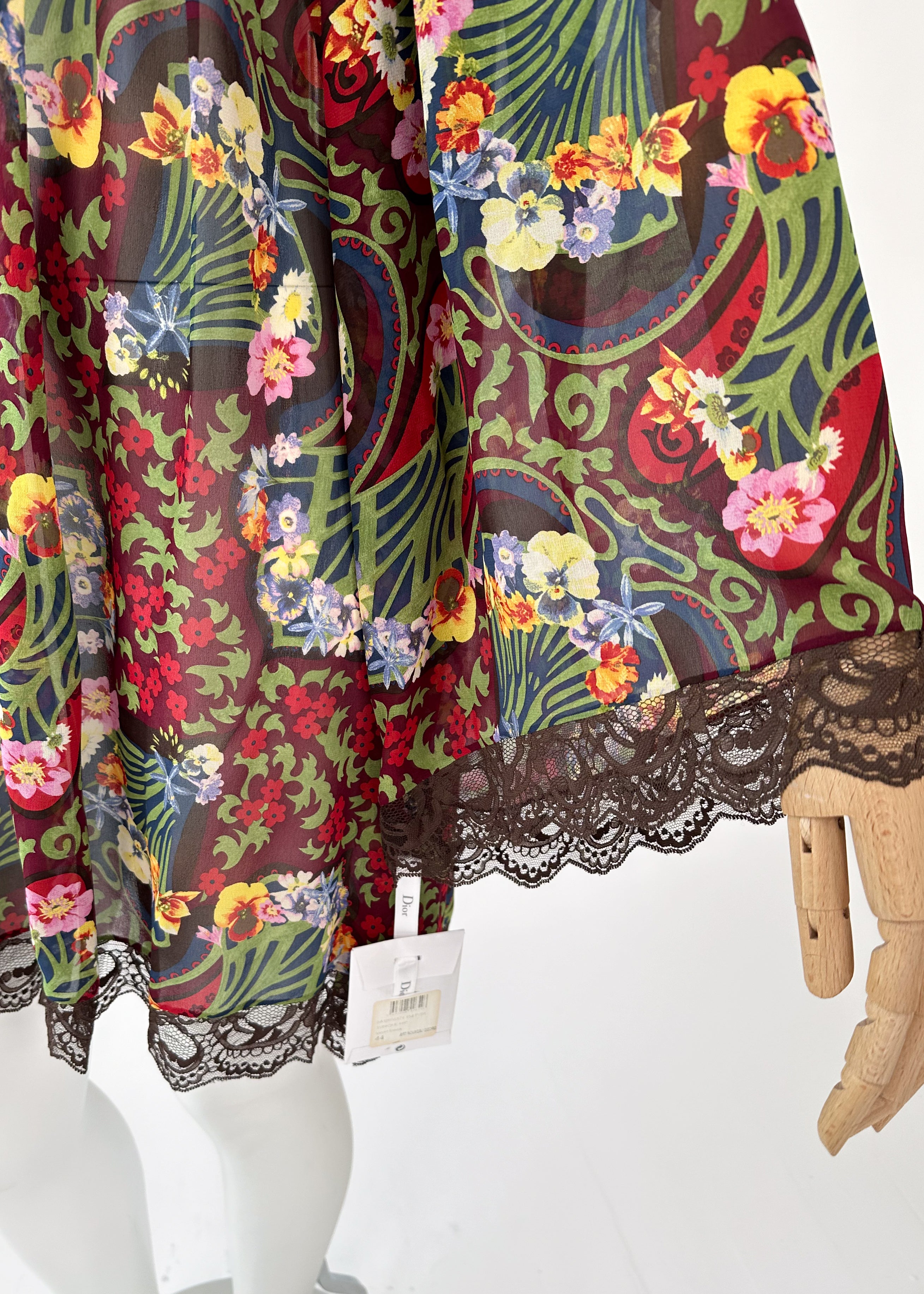 Christian Dior Floral Silk Mini Dress Galliano Era