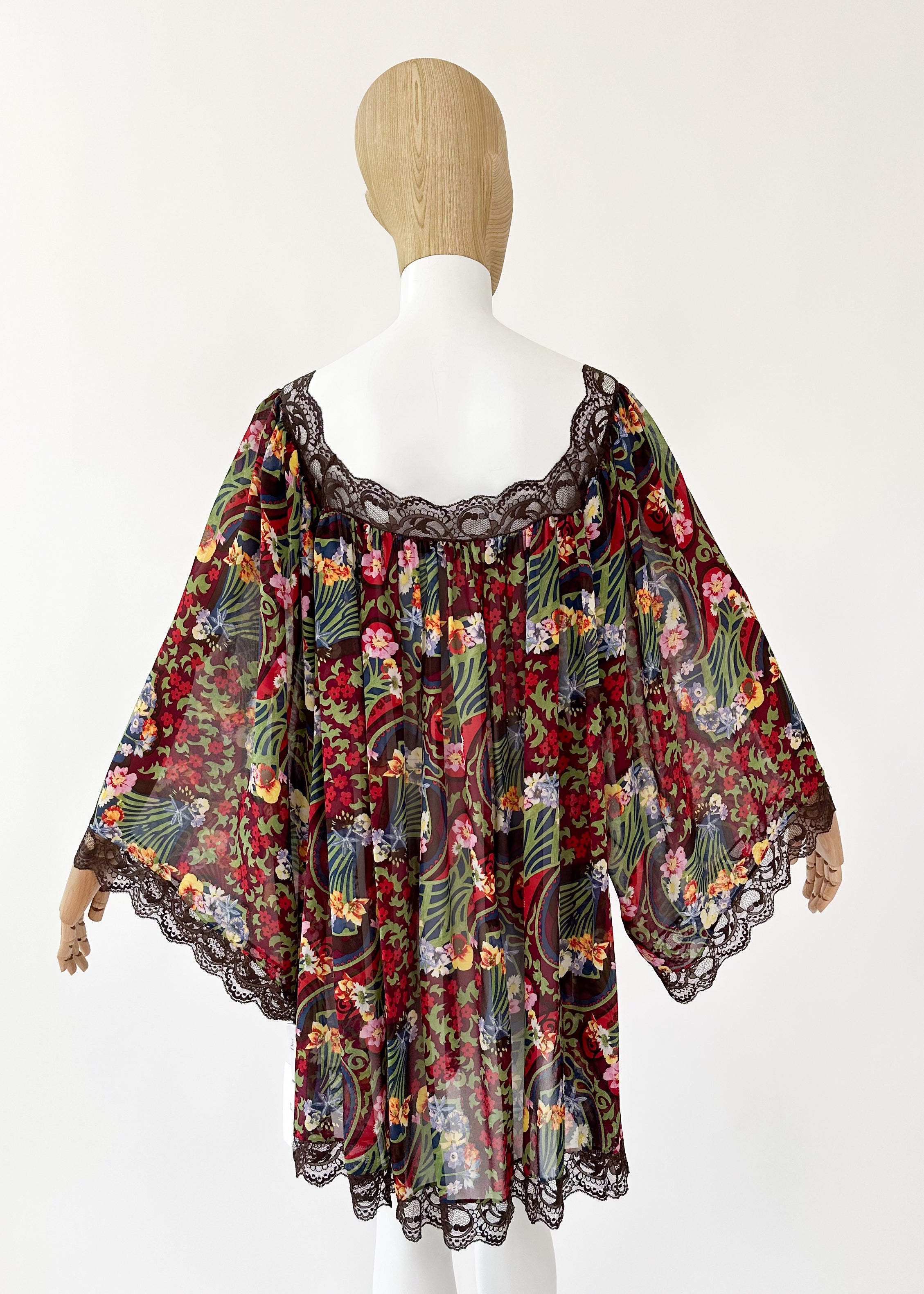 Christian Dior Floral Silk Mini Dress Galliano Era