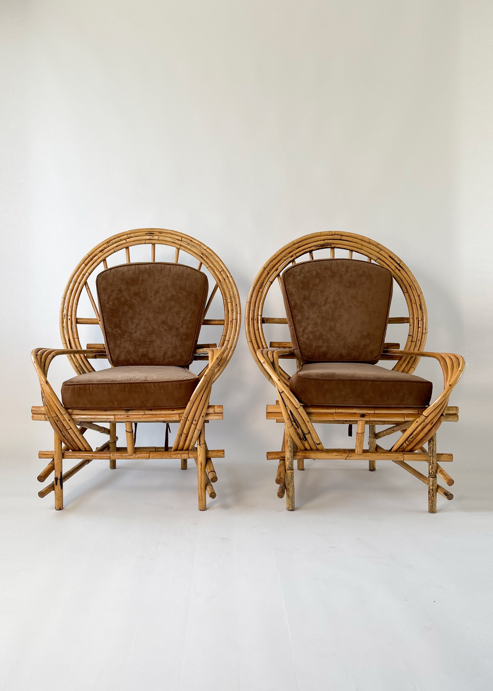 Vintage 1970s Oversized Rattan Chair