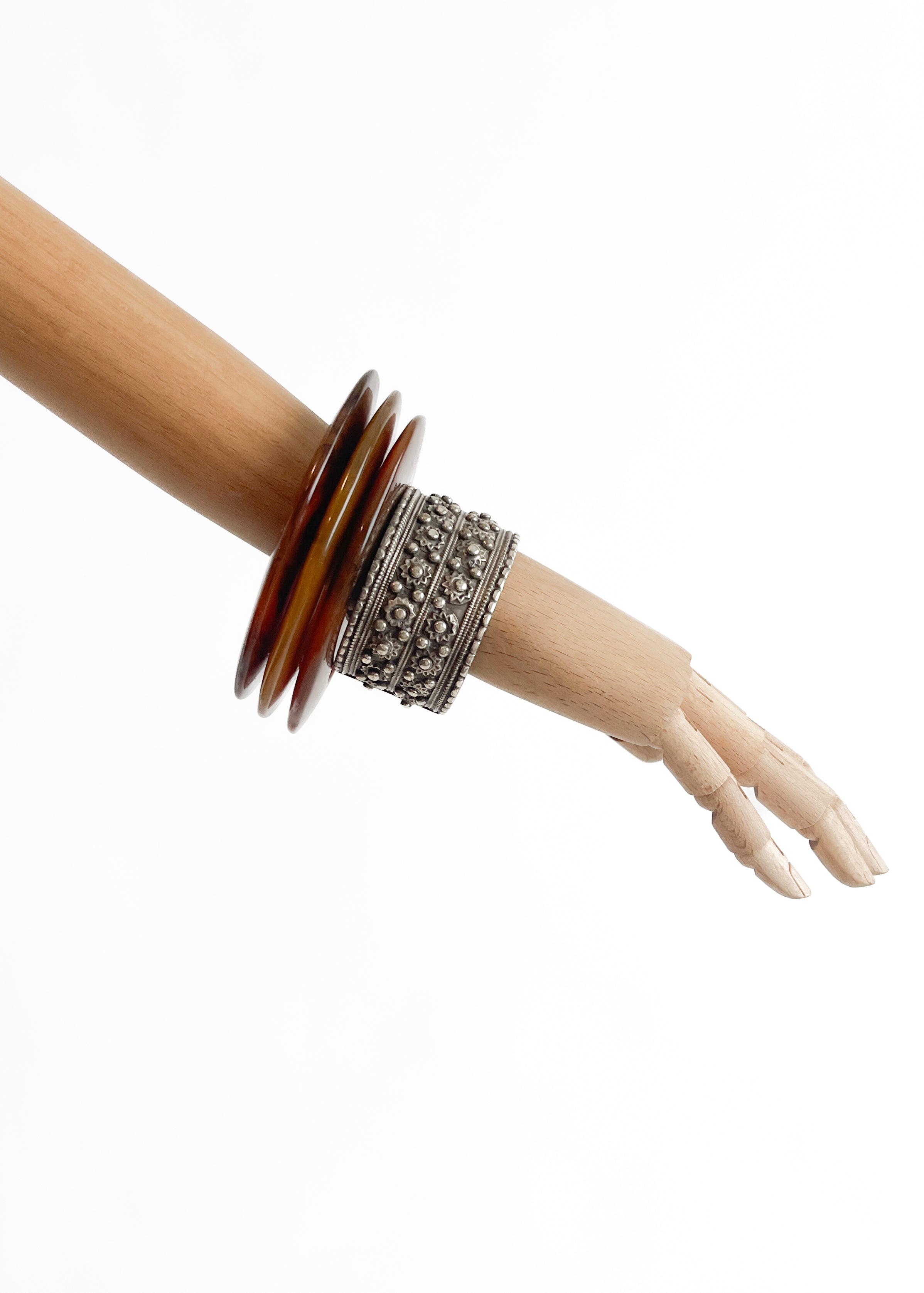 Vintage Faux Tortoiseshell Bangle Bracelet Set (Set of 3)