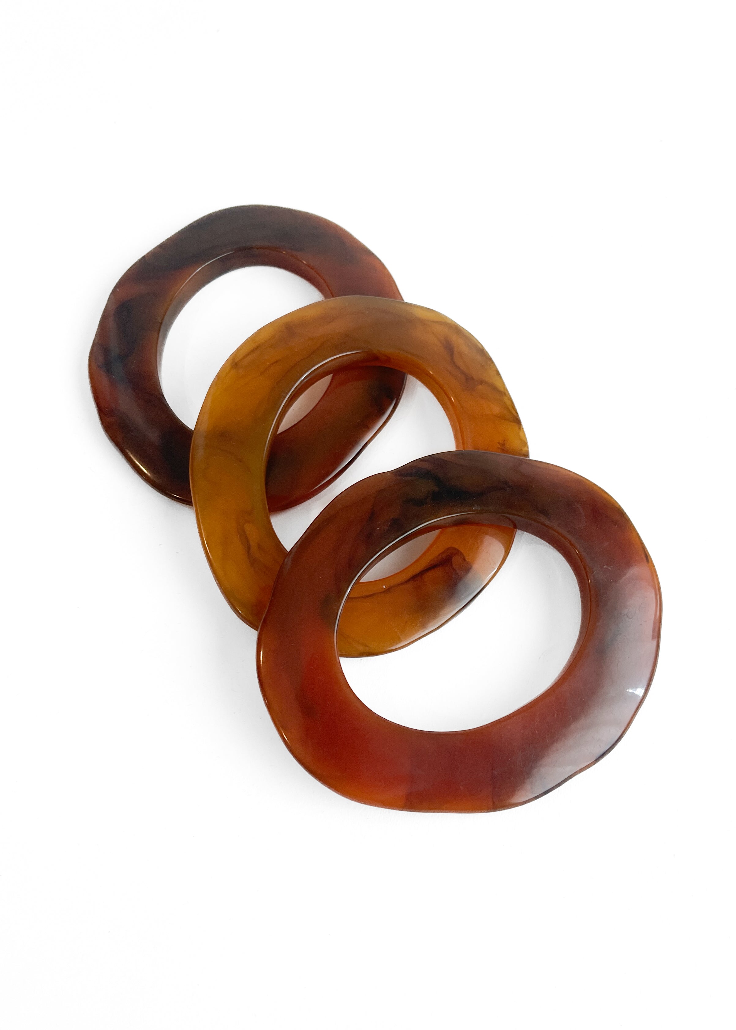 Vintage Faux Tortoiseshell Bangle Bracelet Set (Set of 3)