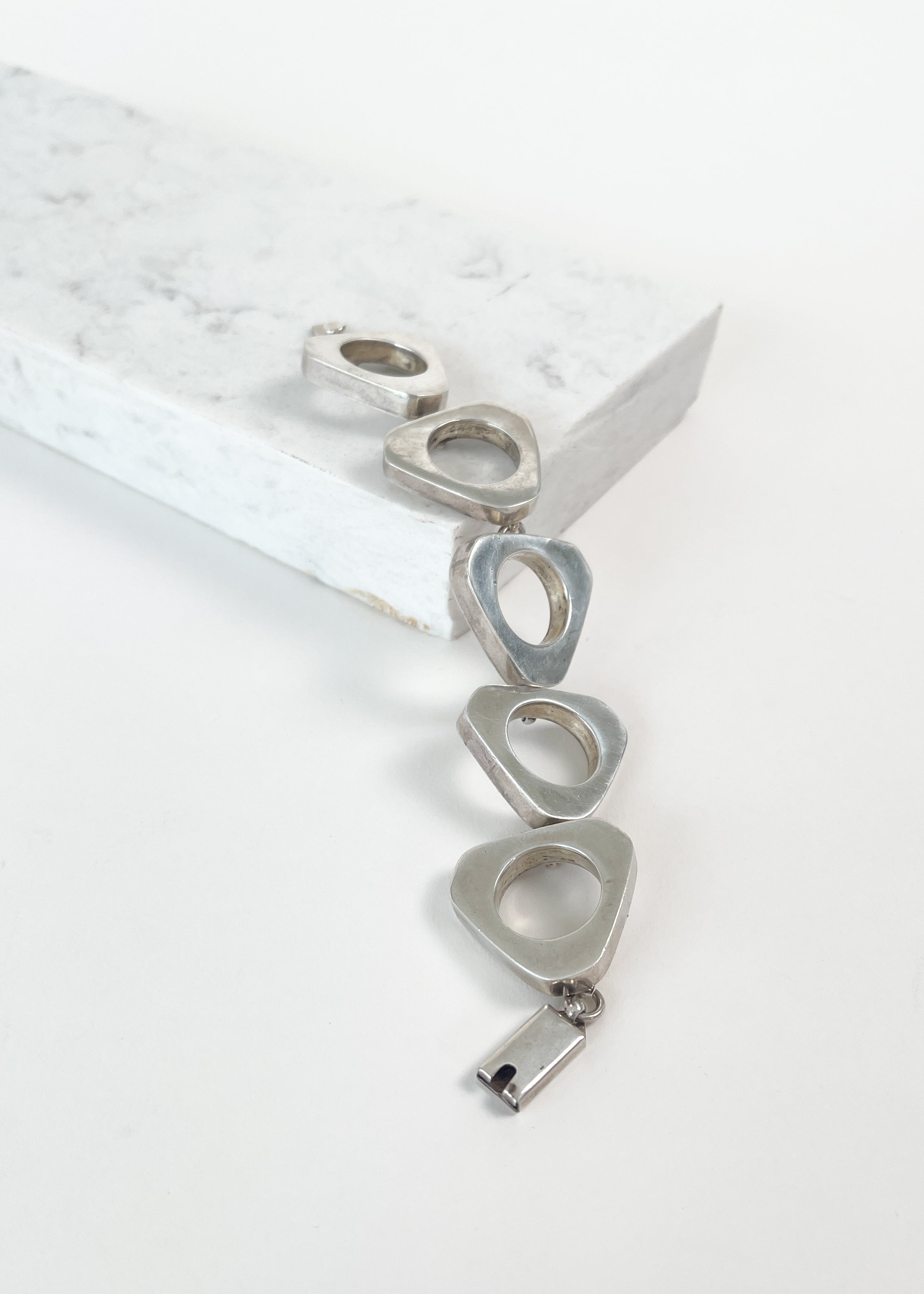 Vintage Sterling Triangle Links Bracelet