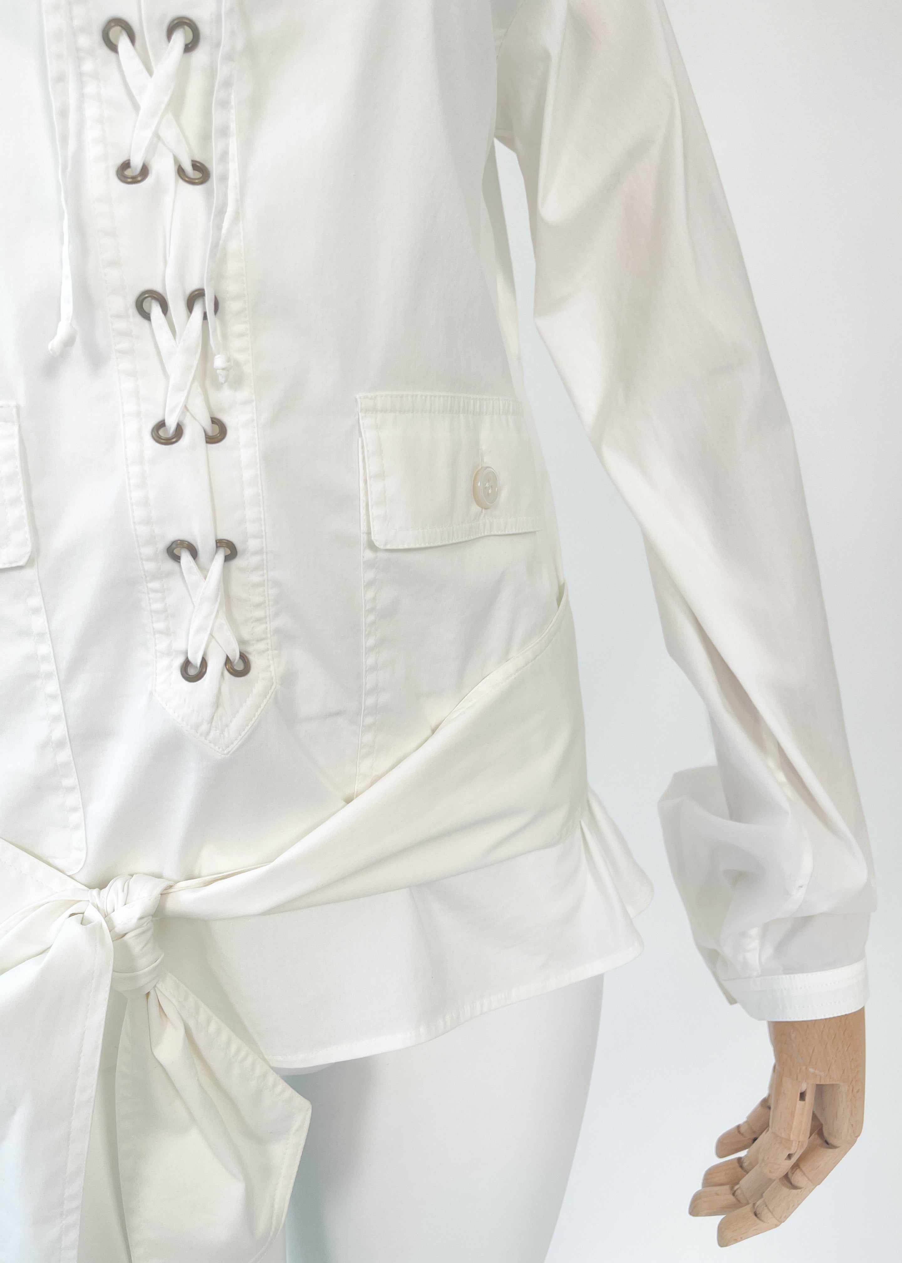 Vintage Yves Saint Laurent Lace Up Shirt