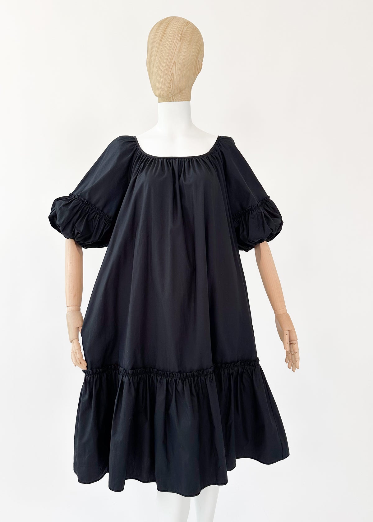 black tent dress Dolce & Gabbana Cotton-Silk — 2000s, Pockets, Ruffle Hem Ovbmpzd combines military high slit prom dress Size:US 11 / EU 42 Black Ribbed Knit Long
