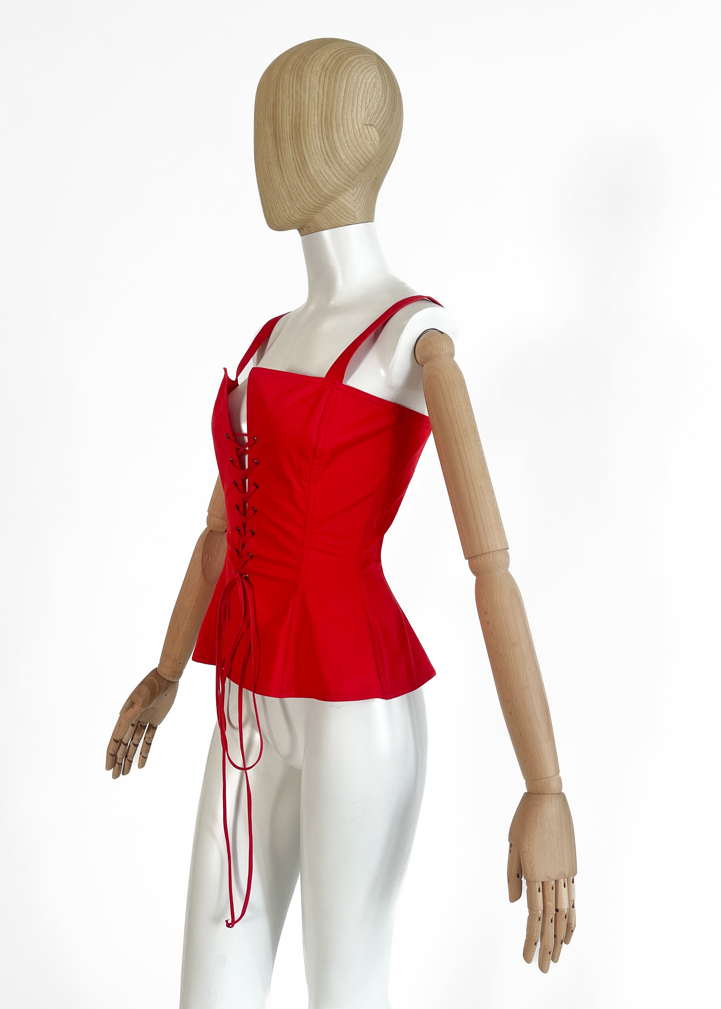 Yves Saint Laurent 1977 Lace Up Corset Top